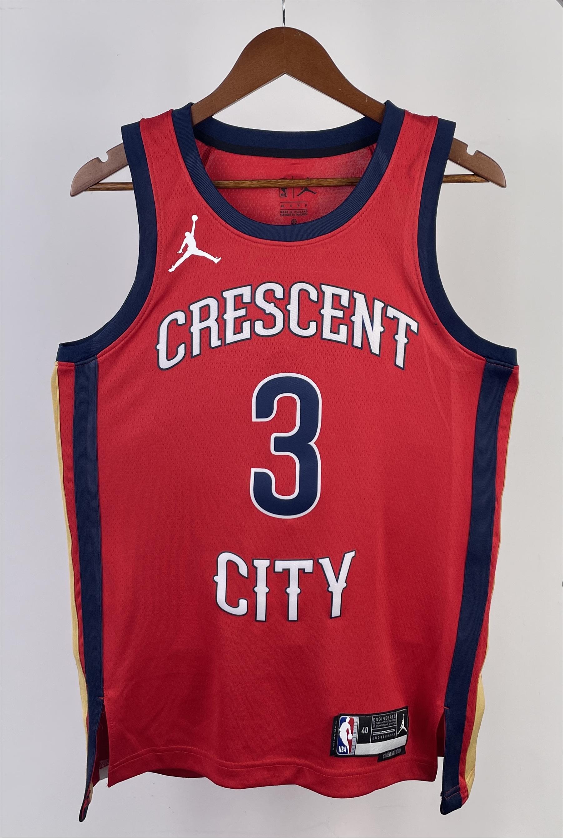 NBA Men 2024 New Orleans Pelicans Red with Jordan Logo #3 McCOLLUM Jersey High Quality Name and Number Print - leoleo123123