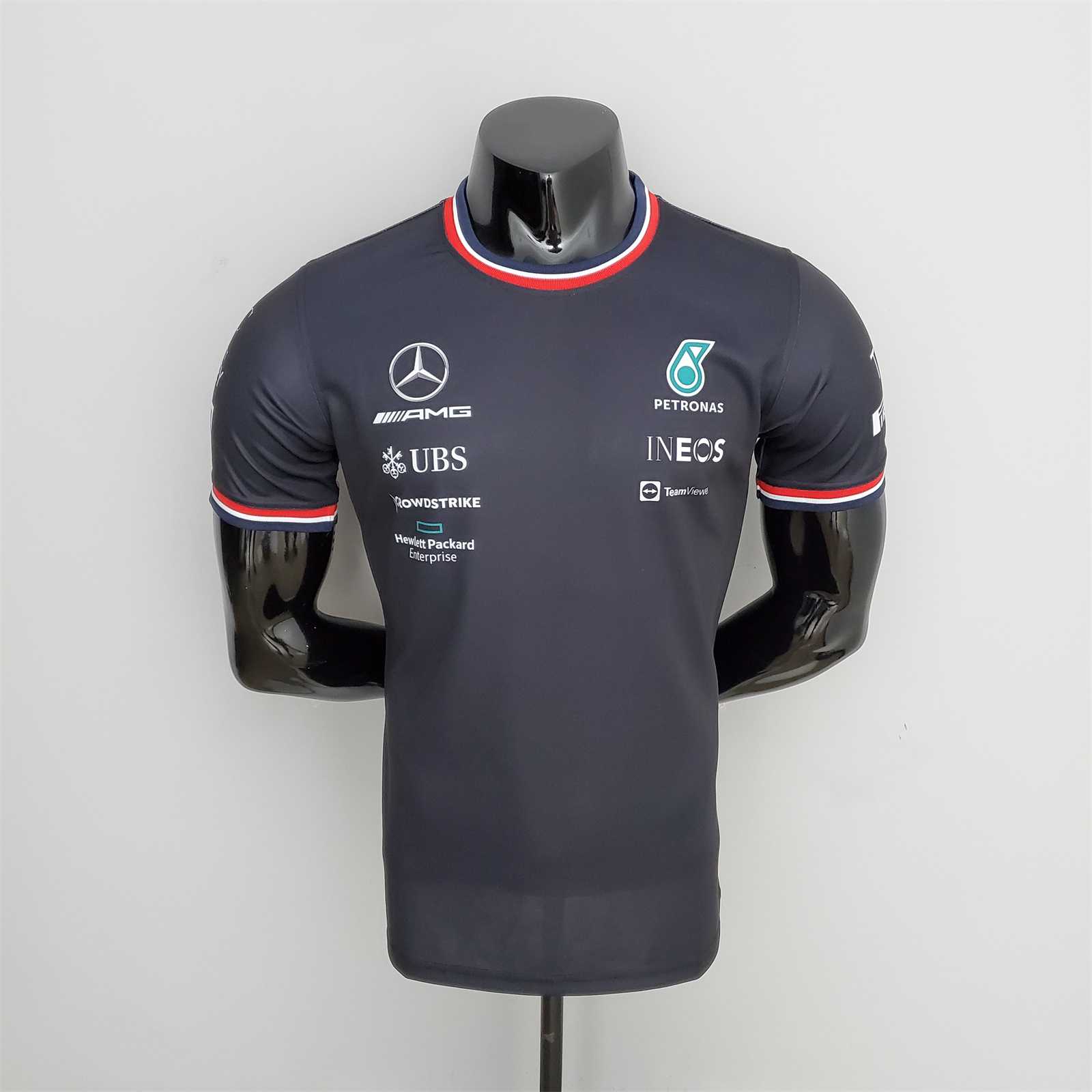 2022 Mercedes F1 Team Round Collar POLO T-Shirt - leoleo123123