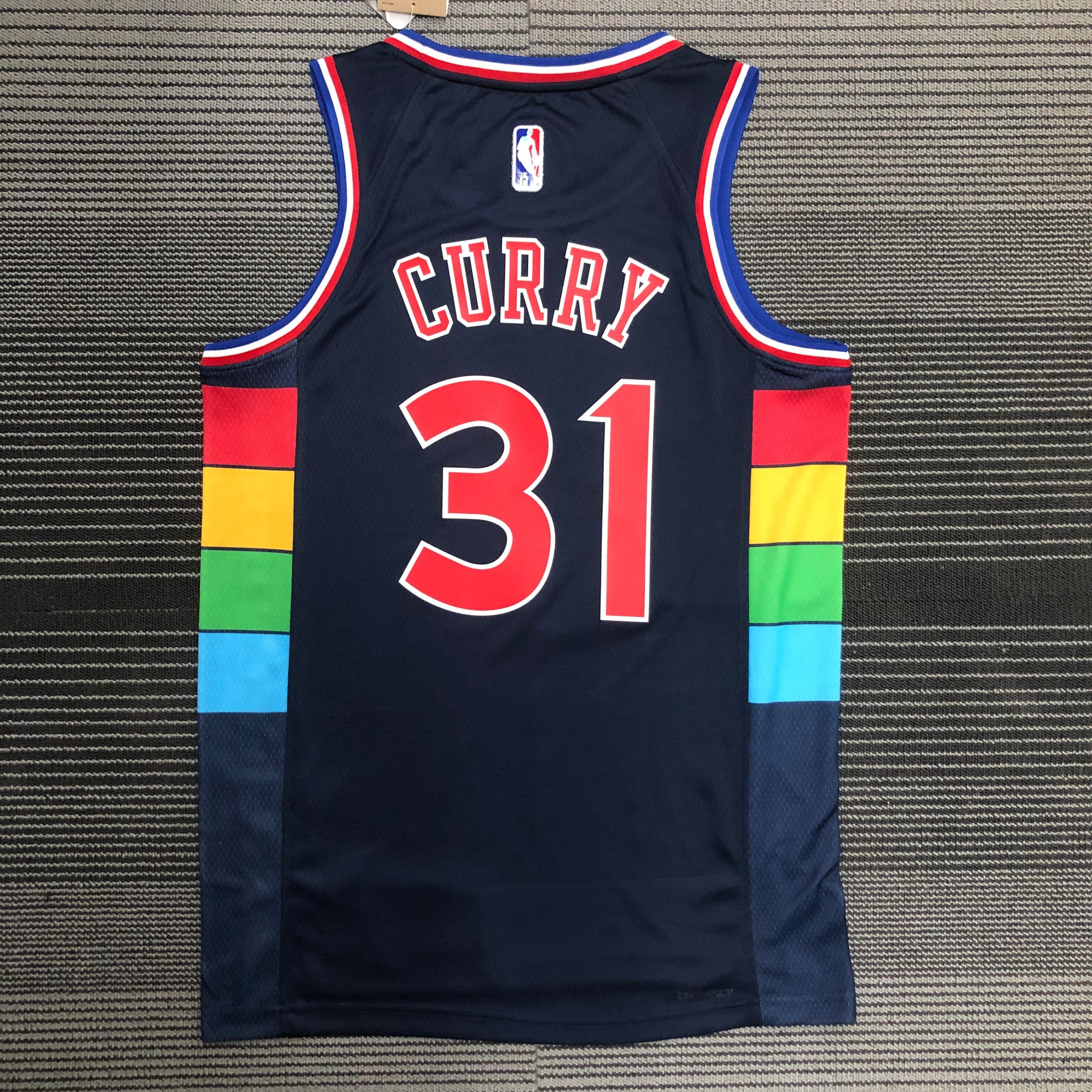 NBA Men 75th Anniversary Season 2022 Philadelphia 76ers Dark Blue #31 CURRY Jersey High Quality Name and Number Print - leoleo123123