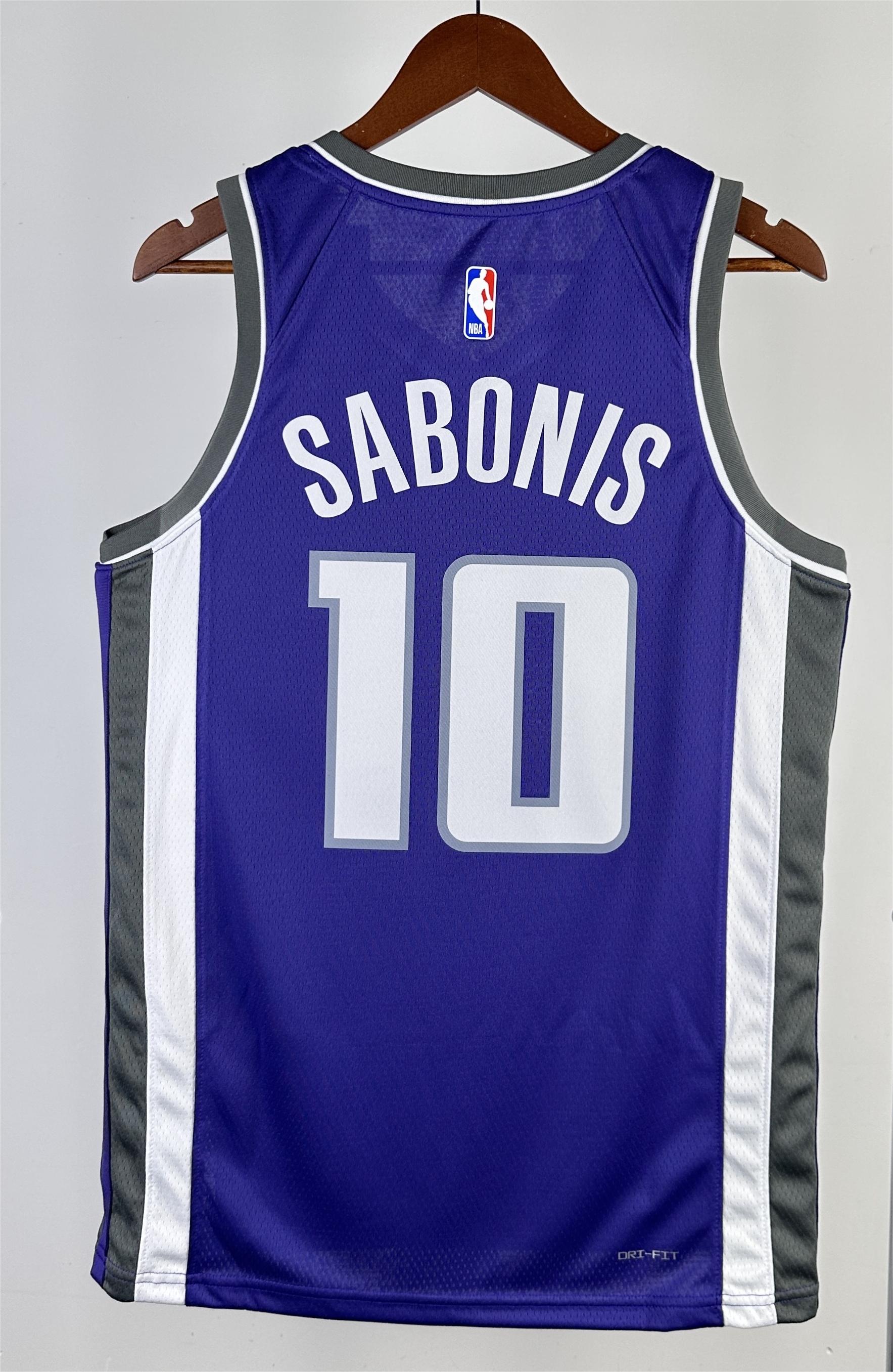 NBA Men 2023 Sacramento Kings Purple #10 SABONIS Jersey High Quality Name and Number Print - leoleo123123