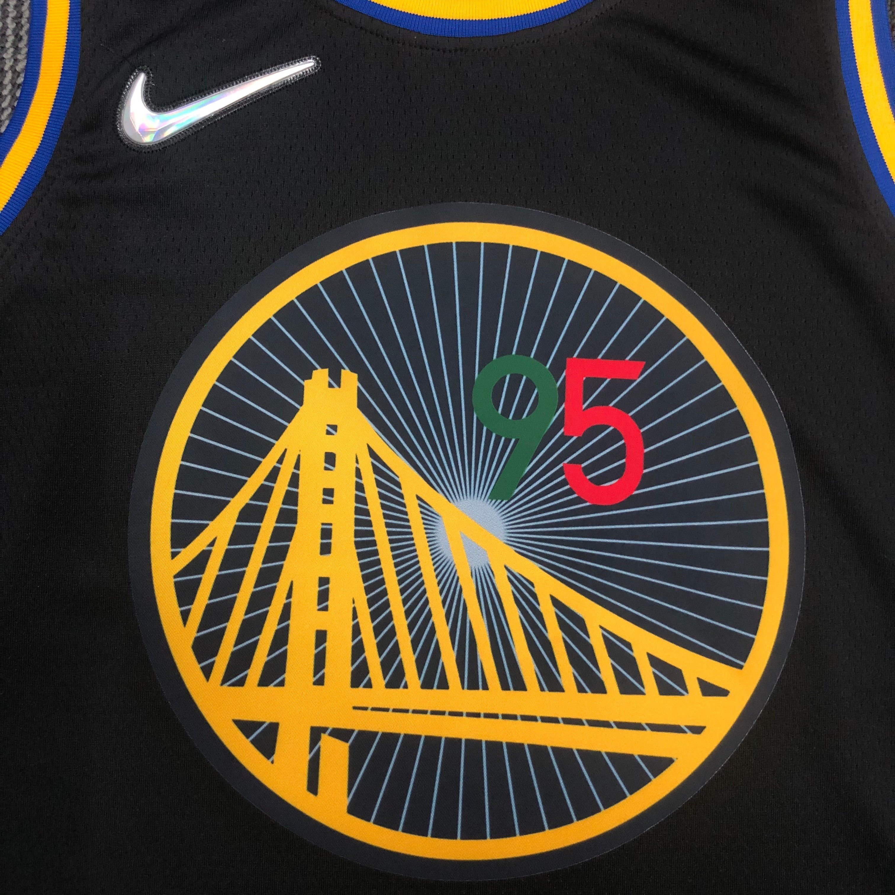 NBA Men 75th Anniversary Season 2022 Golden State Warriors Mexico Version Black #95 TOSCANO Jersey High Quality Name and Number Print - leoleo123123