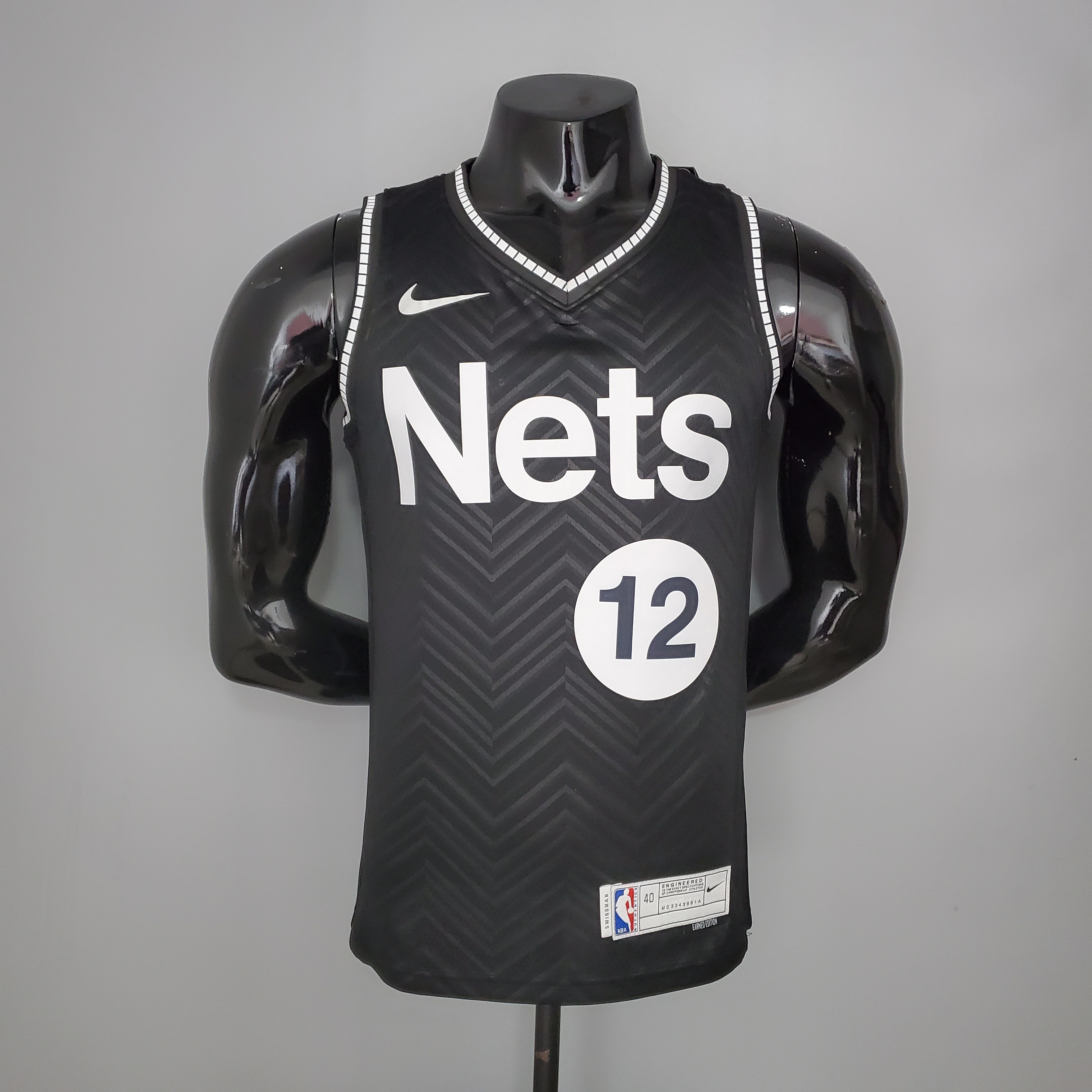 NBA Men New 2021 Brooklyn Nets Black Awarding Version #12 HARRIS Jersey High Quality Name and Number Print - leoleo123123