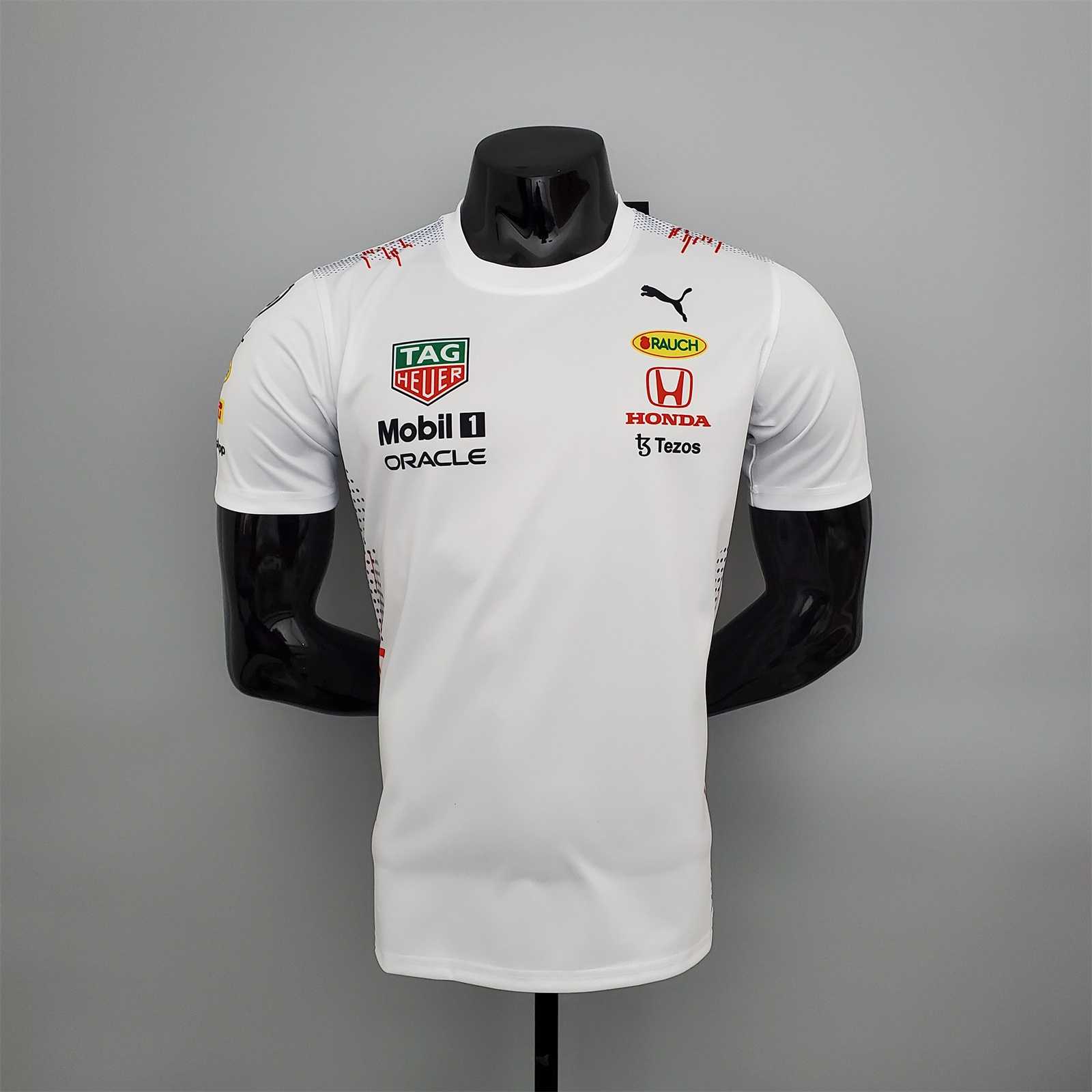 2022 Red Bull Racing White F1 Team Round Collar POLO T-Shirt - leoleo123123