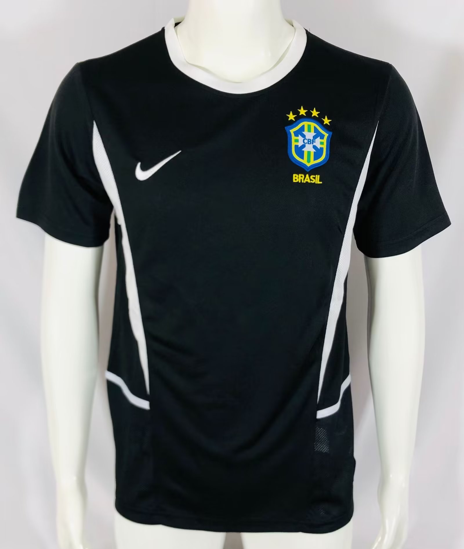 2002 Brazil Goalkeeper Black Retro Jersey - leoleo123123
