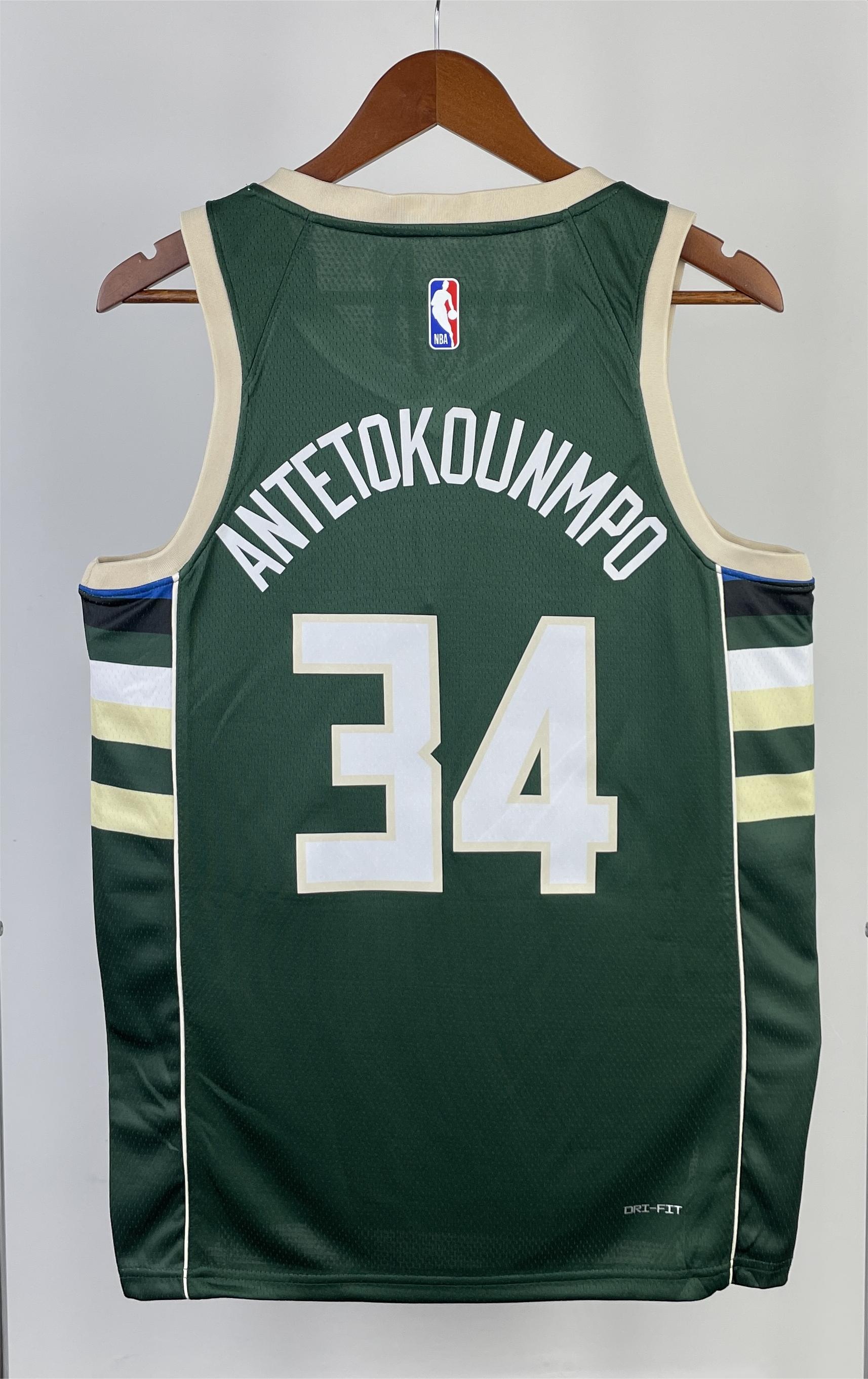 NBA Men 2023 Milwaukee Bucks Green #34 ANTETOKOUNMPO Jersey High Quality Name and Number Print - leoleo123123