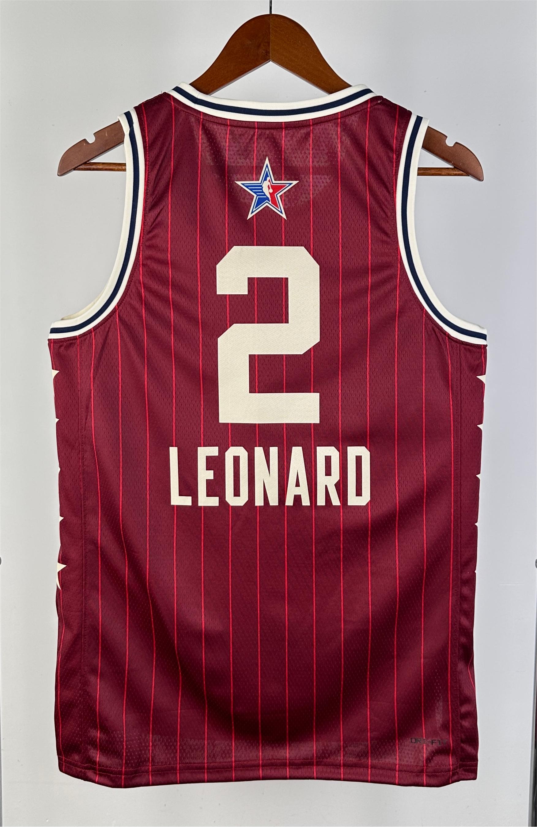 NBA Men 2024 Los Angeles Lakers All Stars Red #2 LEONARD Jersey High Quality Name and Number Print - leoleo123123