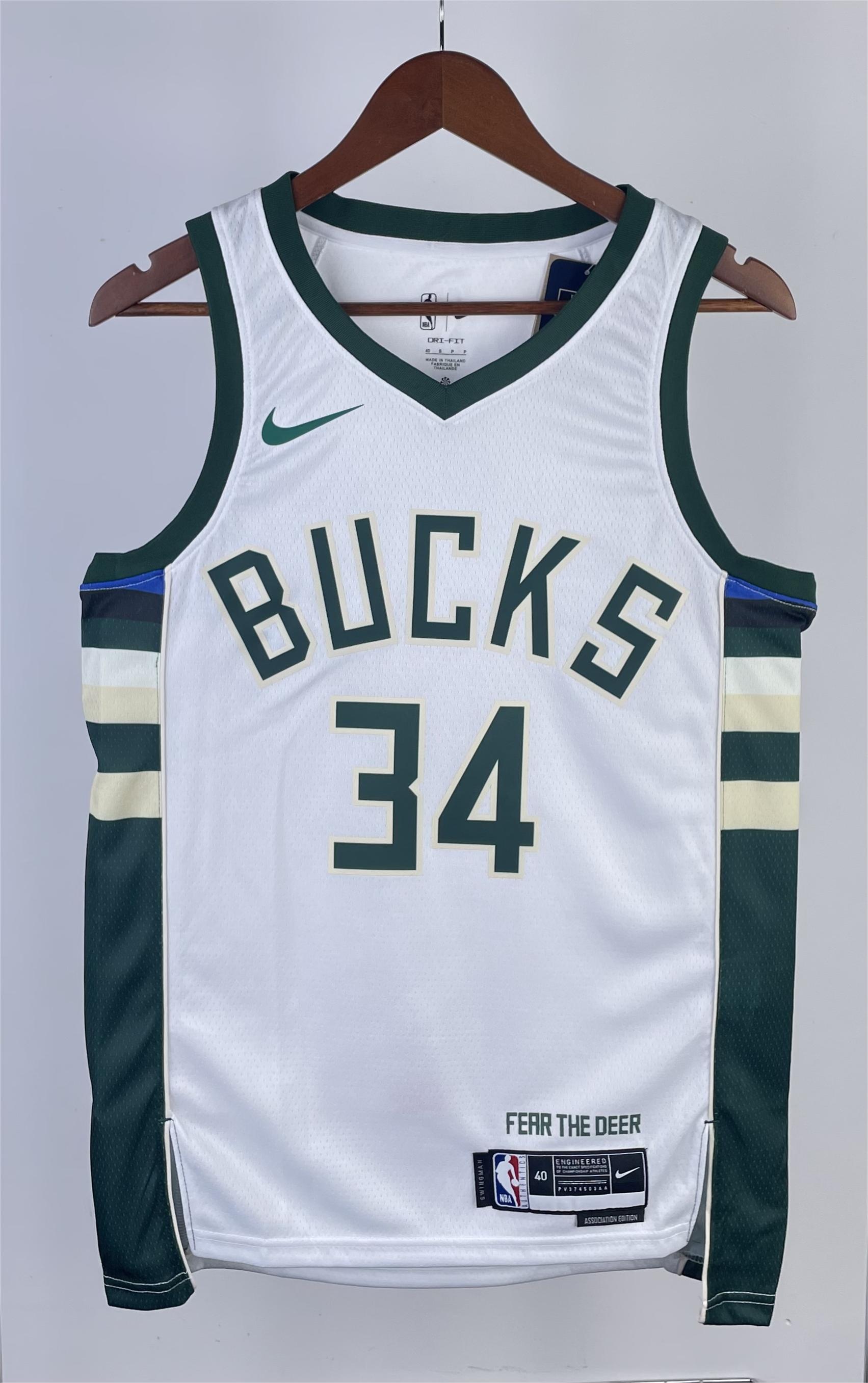 NBA Men 2023 Milwaukee Bucks White #34 ANTETOKOUNMPO Jersey High Quality Name and Number Print - leoleo123123