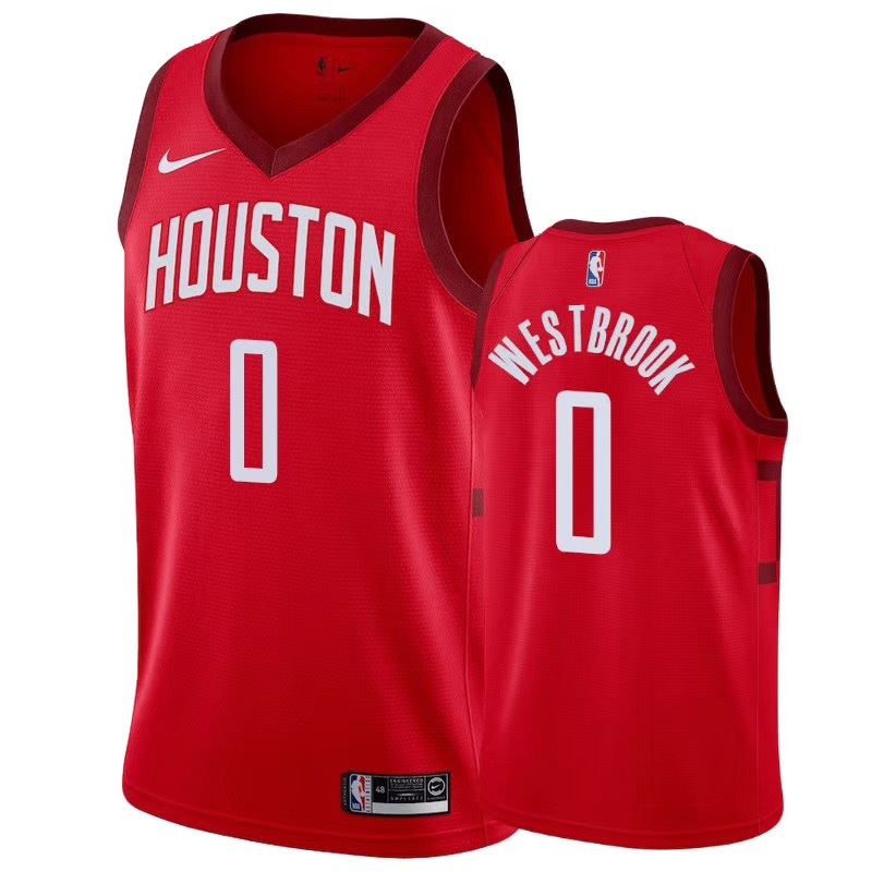 NBA Men Houston Rockets Rewarding Red #0 WESTBROOK Jersey High Quality Name and Number Print - leoleo123123