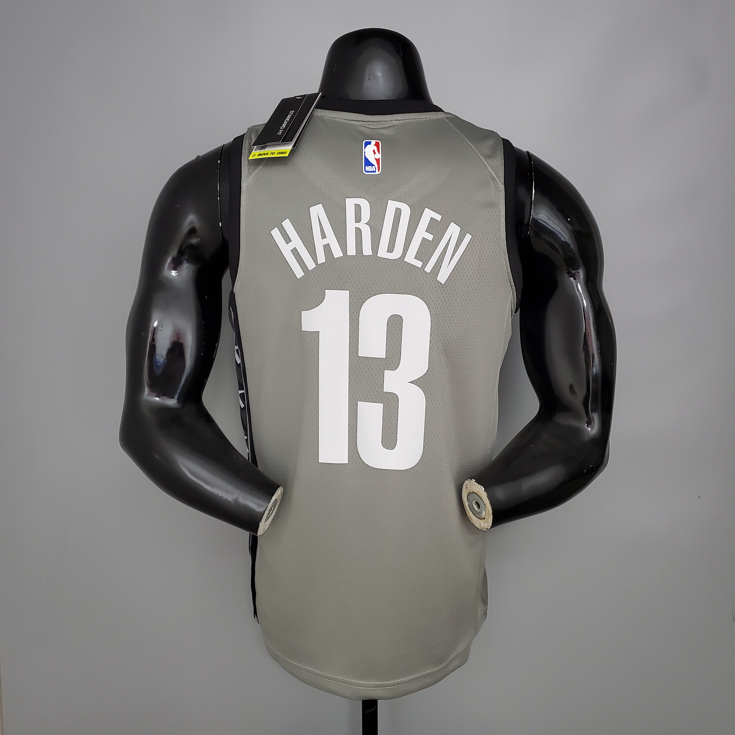 NBA Men New Brooklyn Nets Grey City #13 HARDEN Jersey High Quality Name and Number Print - leoleo123123