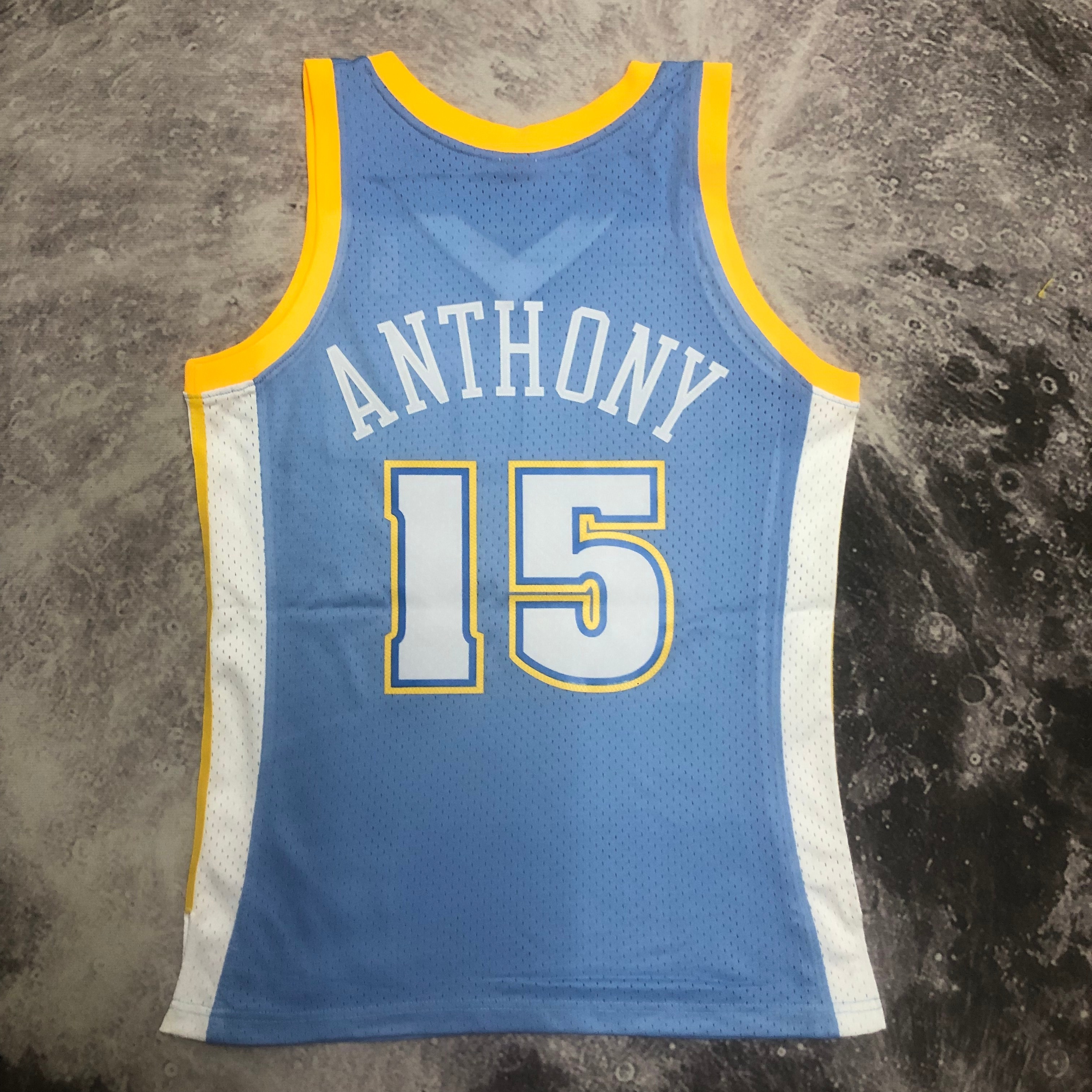 NBA Men Season 03-04 Denver Nuggets Blue #15 ANTHONY Jersey High Quality Name and Number Print - leoleo123123