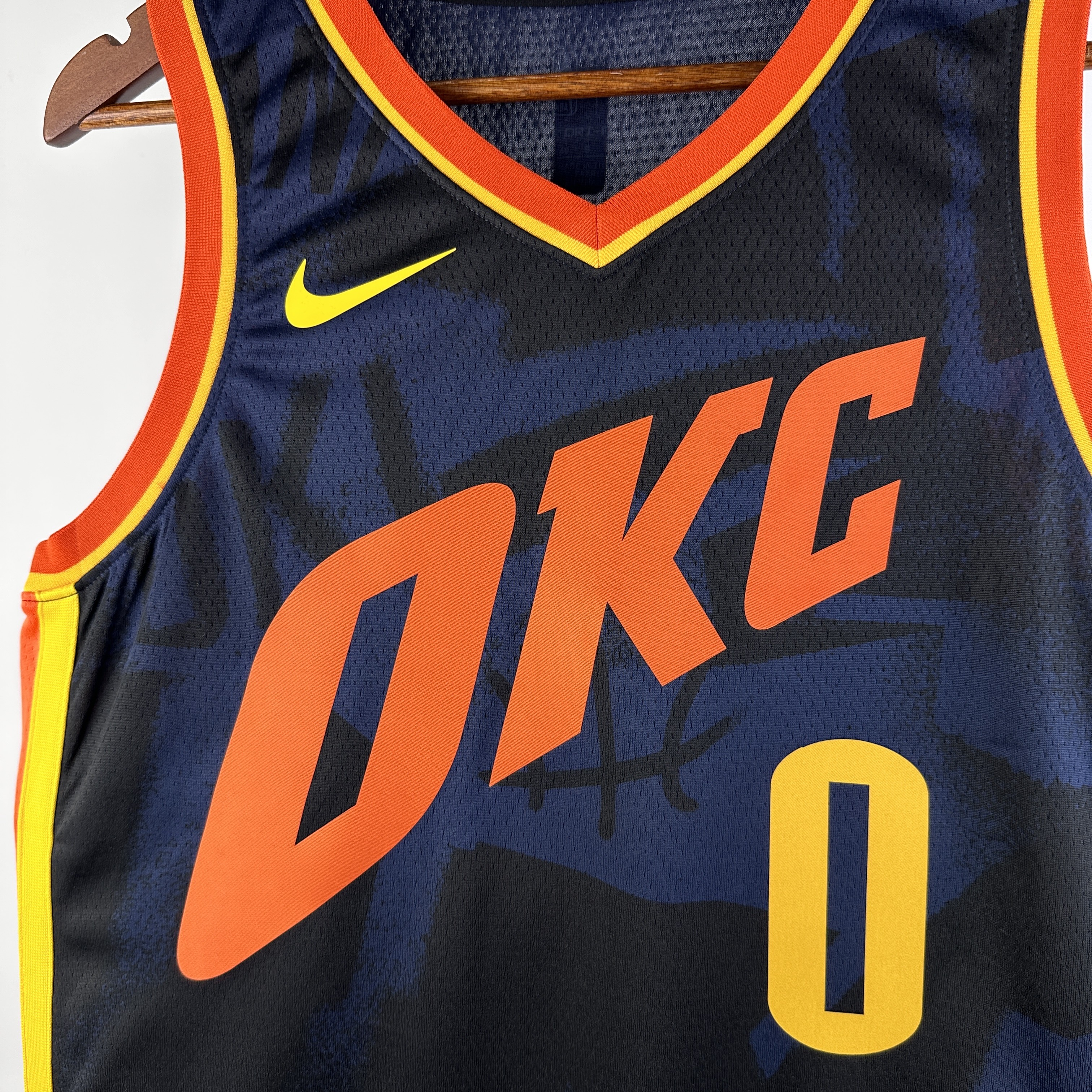 NBA Men 2024 Oklahoma City Thunder City Edition Dark Blue #0 WESTBROOK Jersey High Quality Name and Number Print - leoleo123123