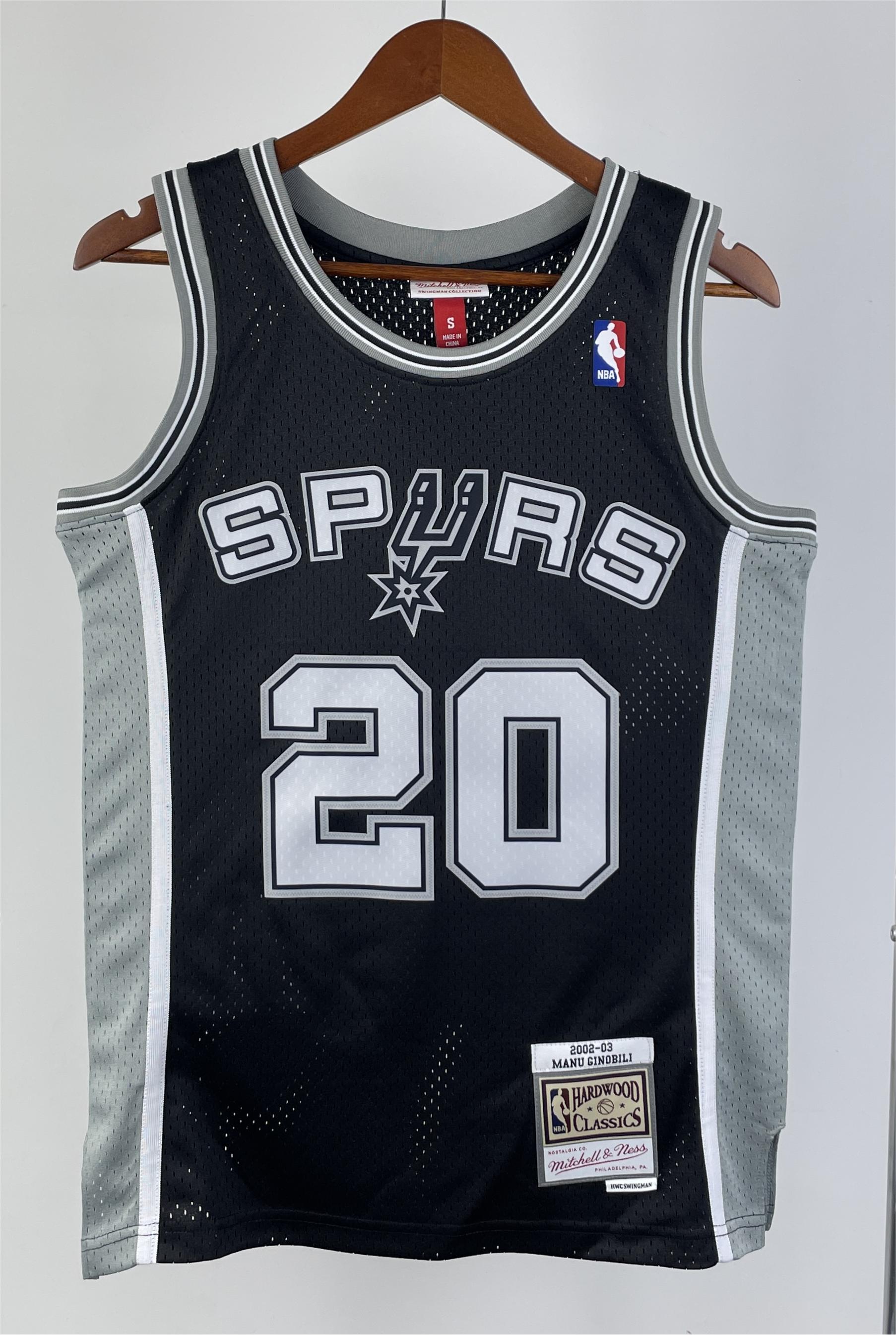 NBA Men 02-03 San Antonio Spurs Black #20 GINOBILI Classics Swingman Jersey - leoleo123123