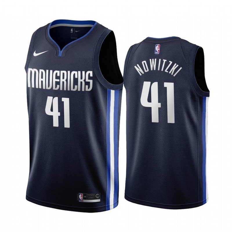 NBA Men Dallas Mavericks Dark Blue #41 NOWITZKI Jersey High Quality Name and Number Print - leoleo123123