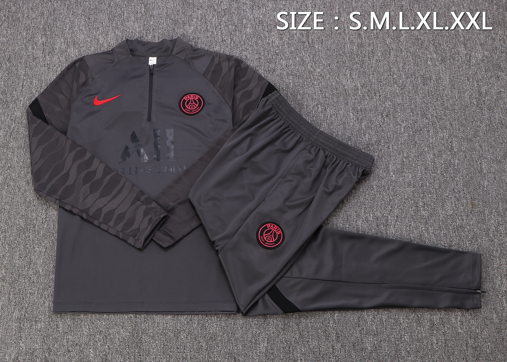 22/23 PSG Dark Grey Sweater Tracksuit Thai Quality - leoleo123123