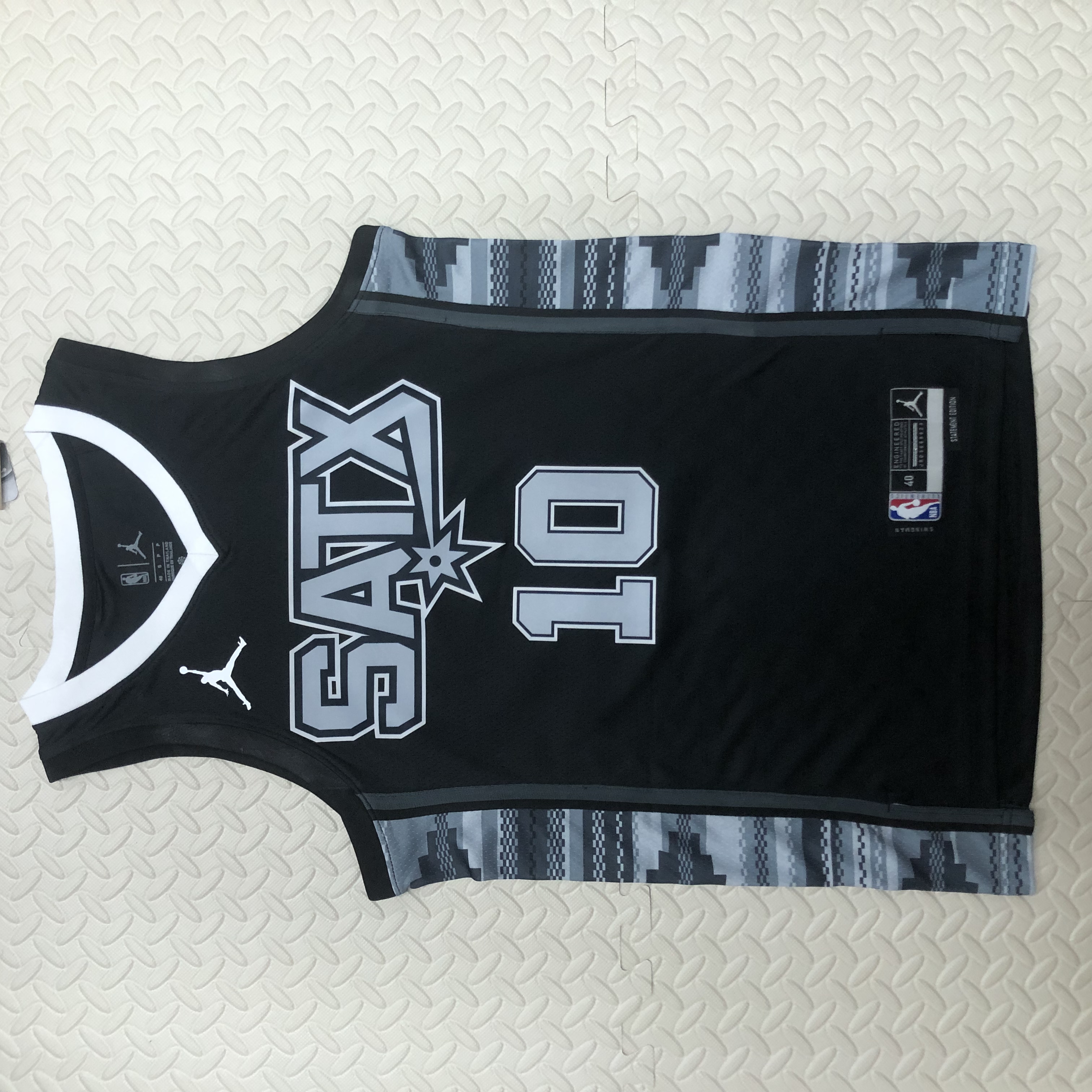 NBA Men Season 2023 San Antonio Spurs Black with Jordan Logo #10 DEROZAN Jersey High Quality Name and Number Print - leoleo123123