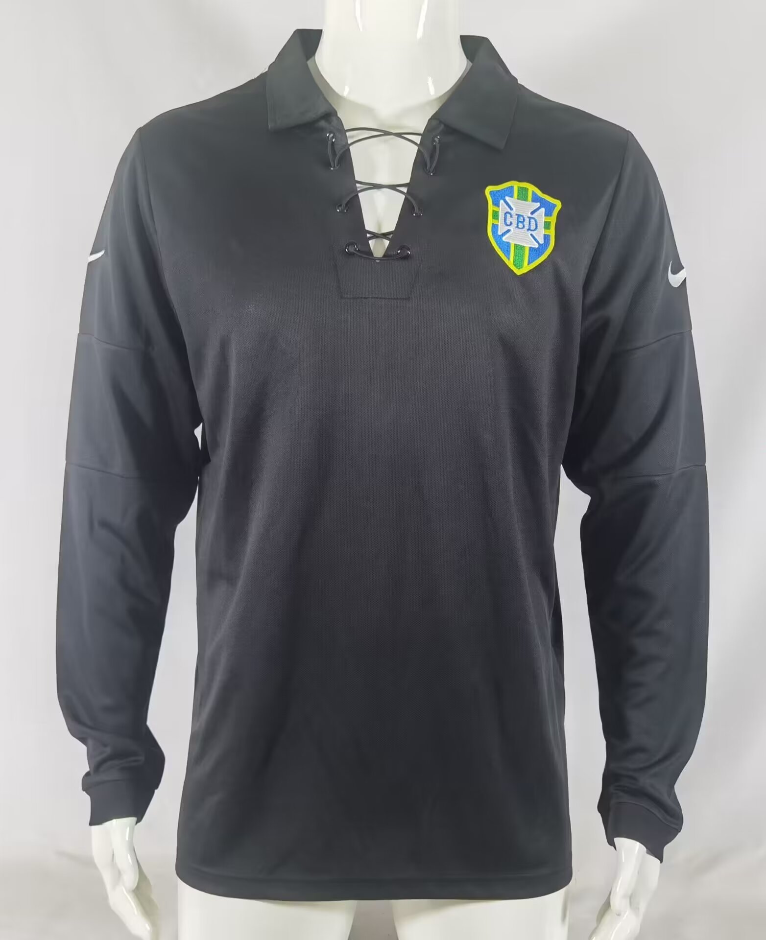 2004 Brazil Goalkeeper Black Retro Jersey Long Sleeve - leoleo123123