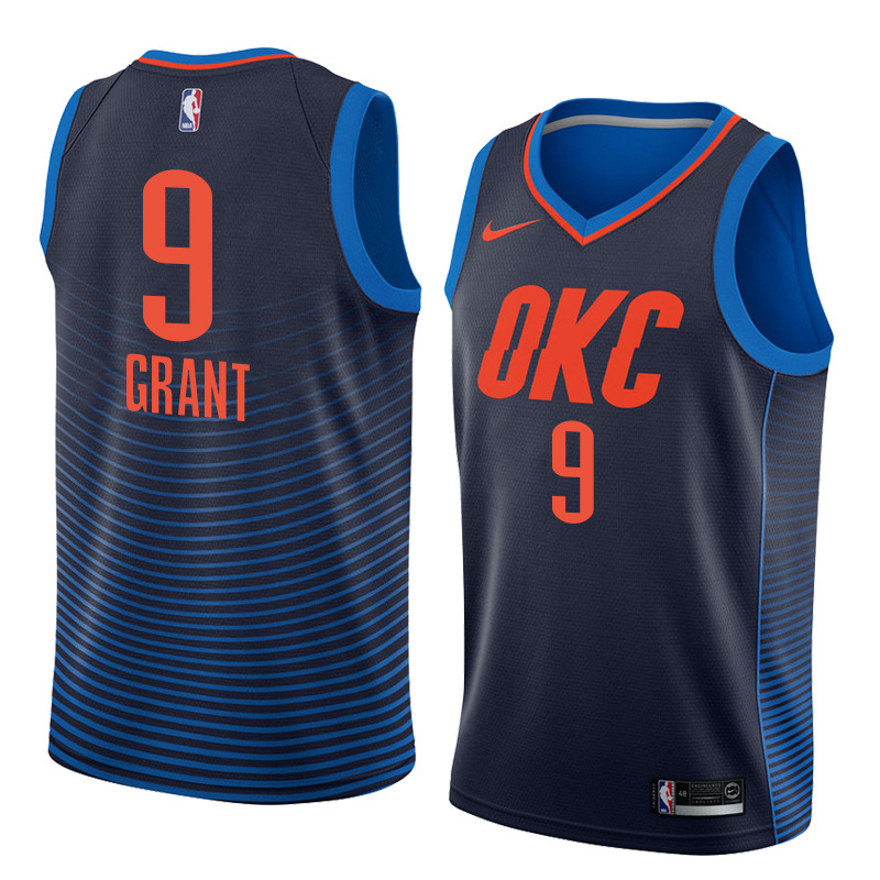 NBA Men Oklahoma City Thunder Dark Blue #9 GRANT Jersey High Quality Name and Number Print - leoleo123123