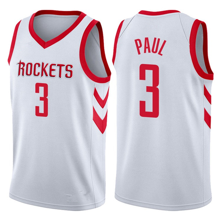 NBA Men Houston Rockets White #3 PAUL Jersey High Quality Name and Number Print - leoleo123123