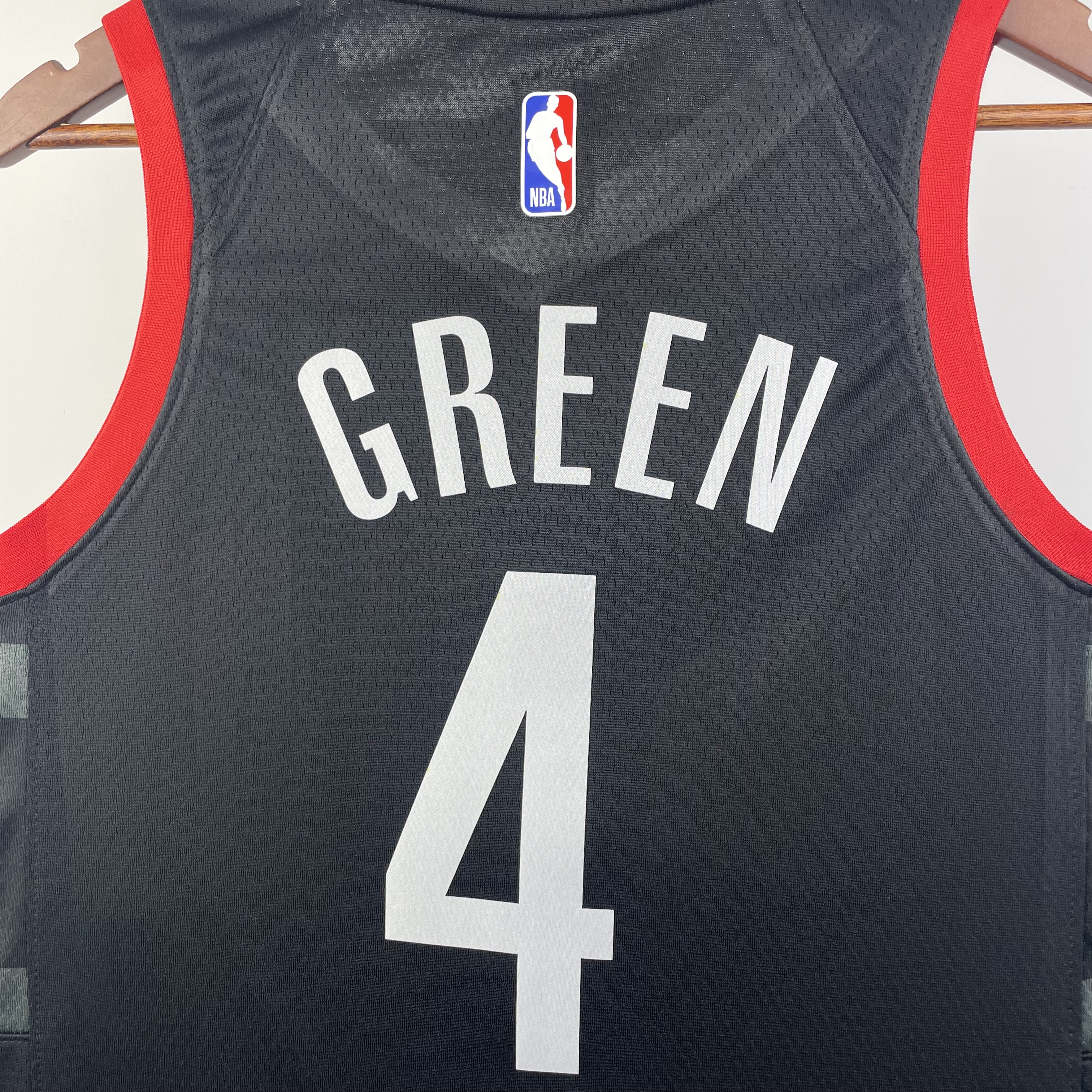 NBA Men 2024 Houston Rockets Black #4 GREEN Classics Swingman Jersey - leoleo123123