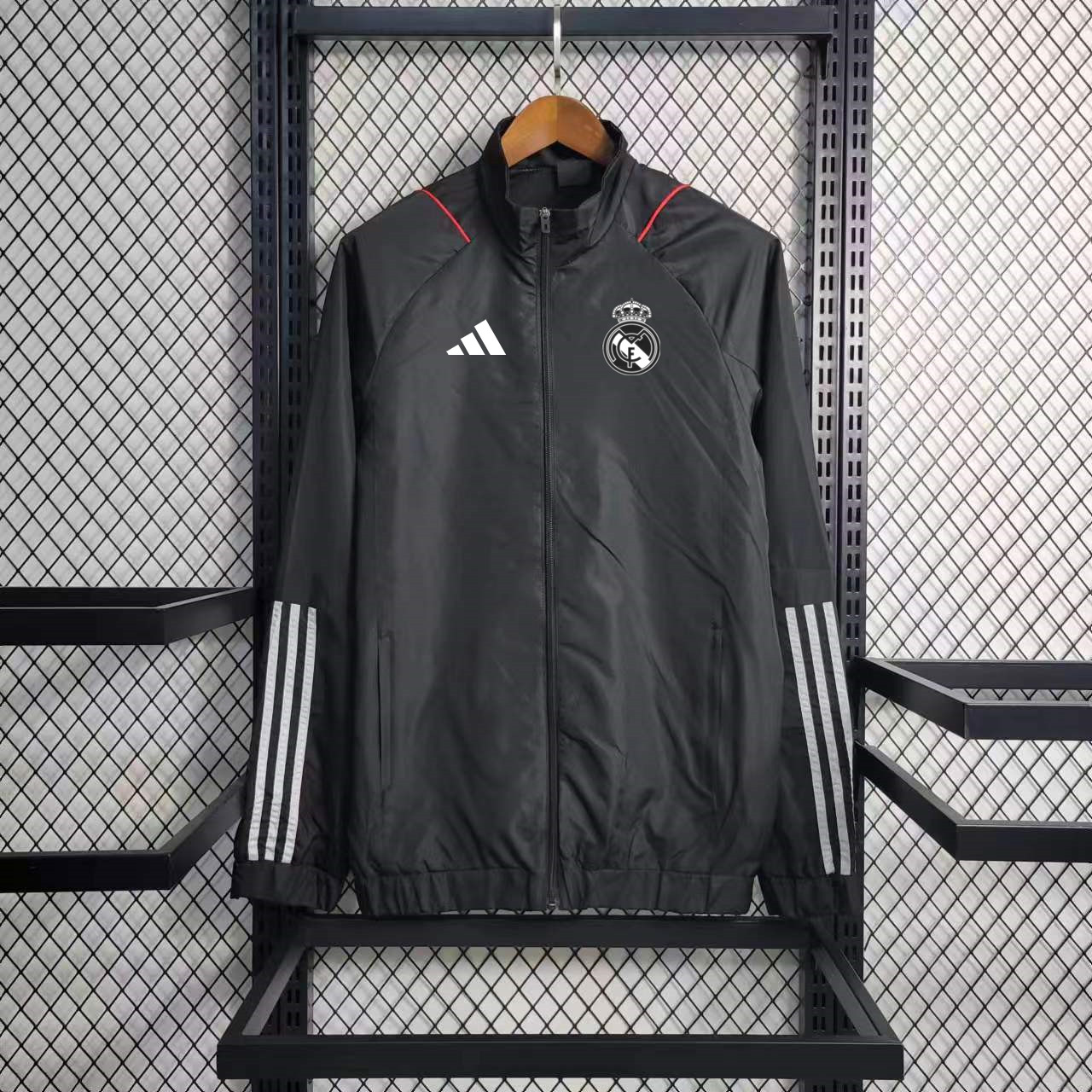 2023 Real Madrid Black Windbreaker Jacket Thai Quality - leoleo123123