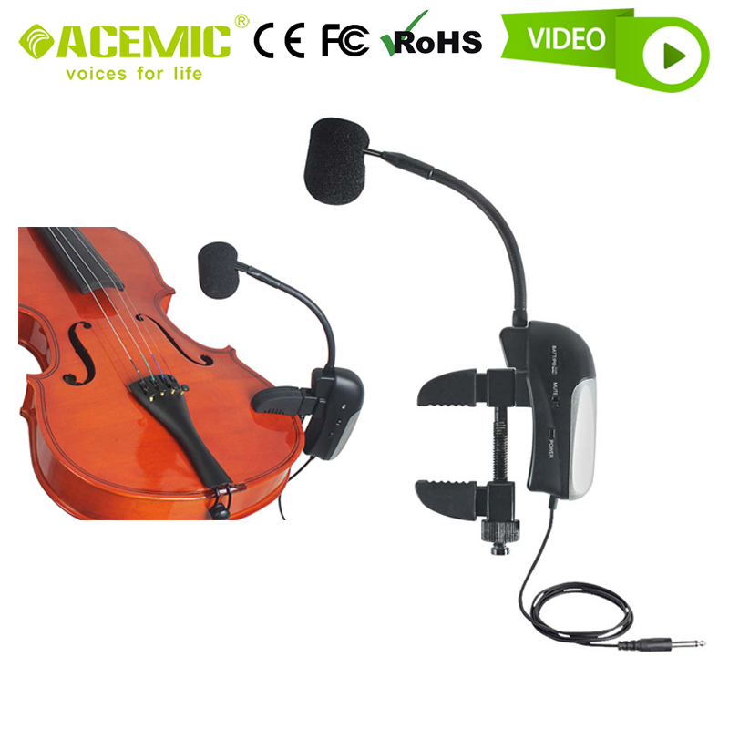 Violin Microphone Pickup Clip-on Condenser Portable for Violin Mic Kit Wired Gooseneck Recording String Instrument Miking ACEMIC - leoleo123123