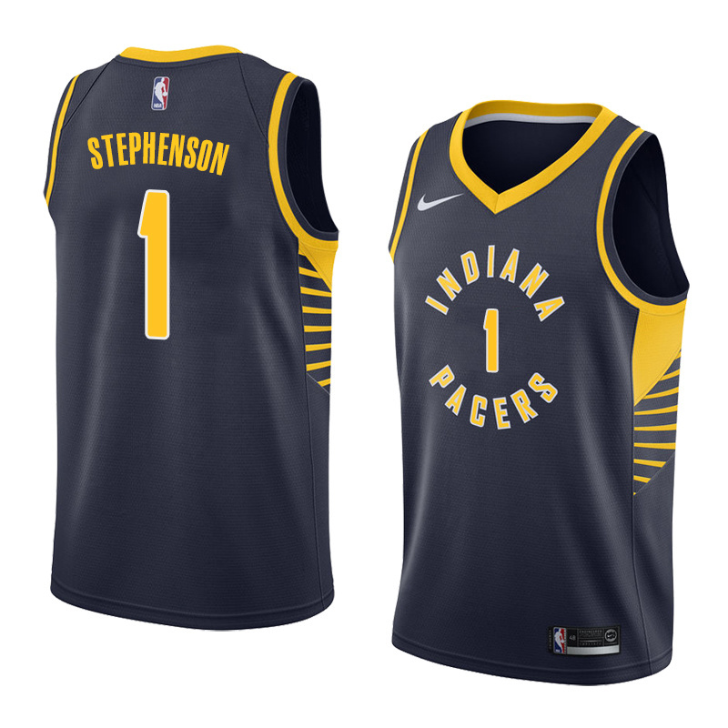 NBA Men Indiana Pacers Dark Blue #1 STEPHENSON Jersey High Quality Name and Number Print - leoleo123123