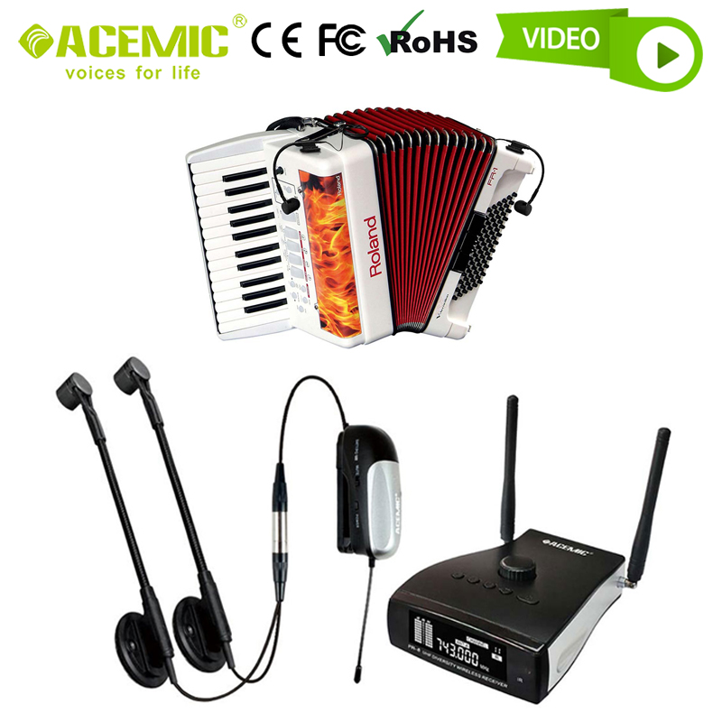 Accordion Microphone Wireless Pickup Radio C System Stereo Condenser Professional Digital Dual Kit Set for Music Instrument 100m - leoleo123123
