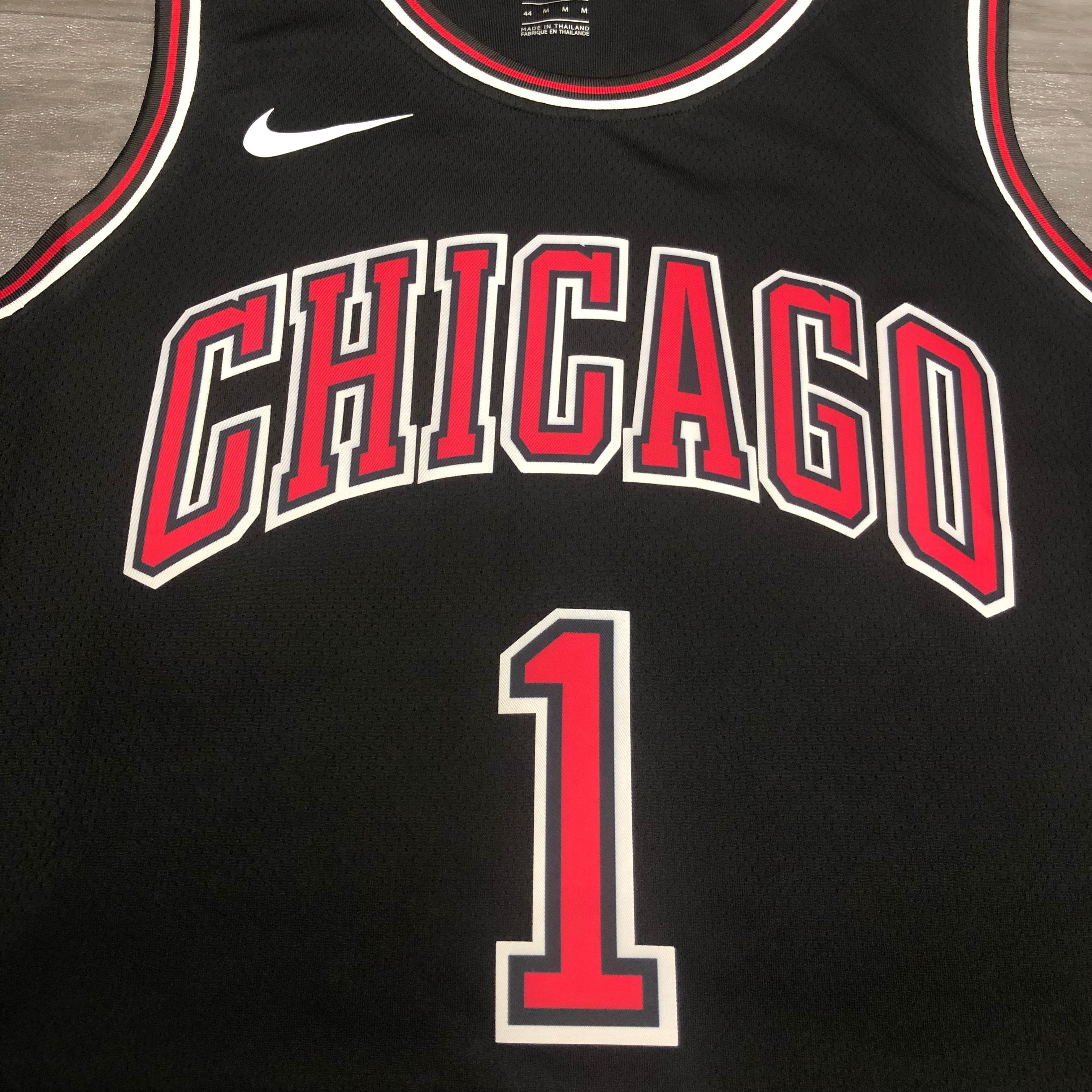 NBA Men Chicago Bulls Black #1 ROSE Jersey High Quality Name and Number Print - leoleo123123