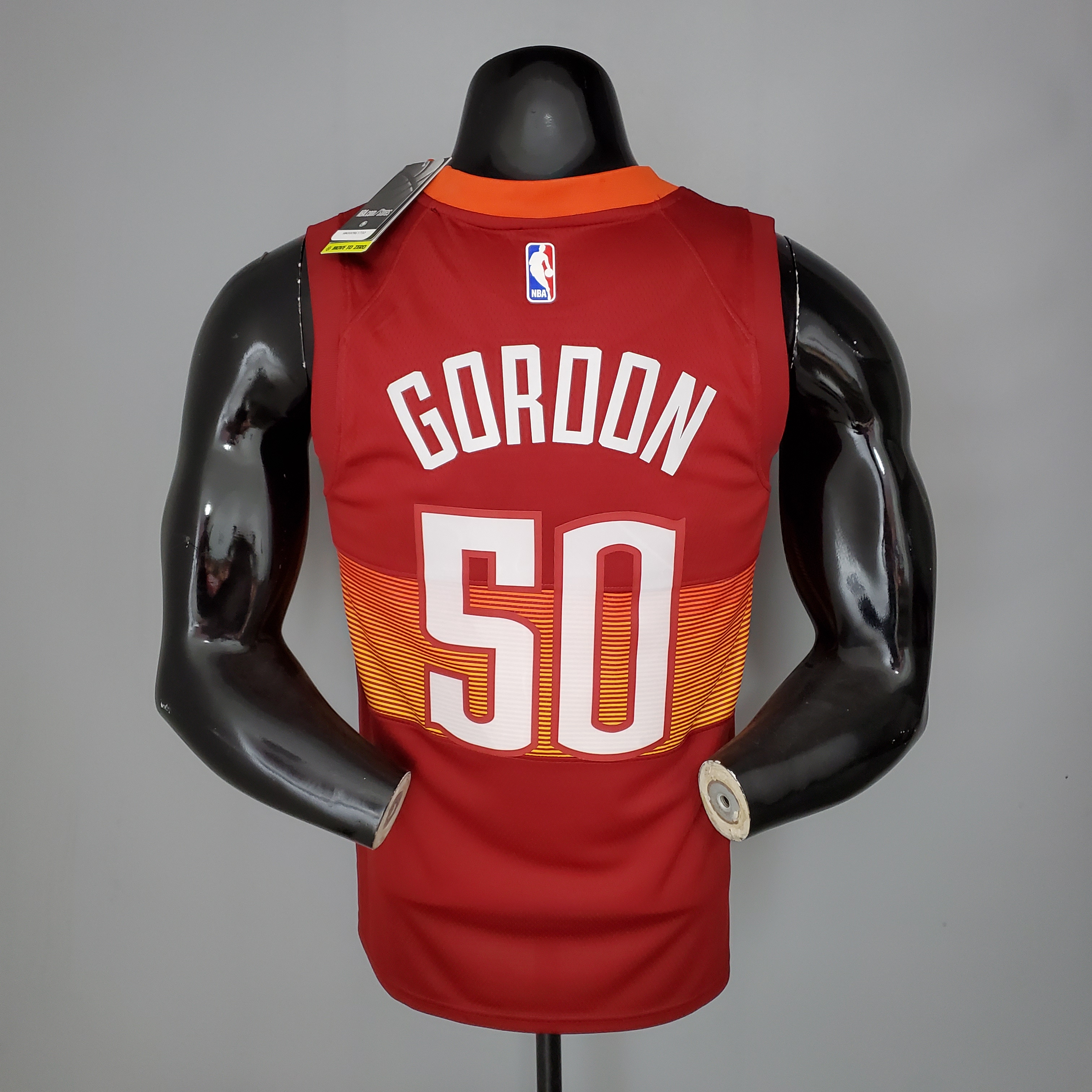 NBA Men Season 2021 Denver Nuggets Red and Orange #50 GORDON Jersey High Quality Name and Number Print - leoleo123123