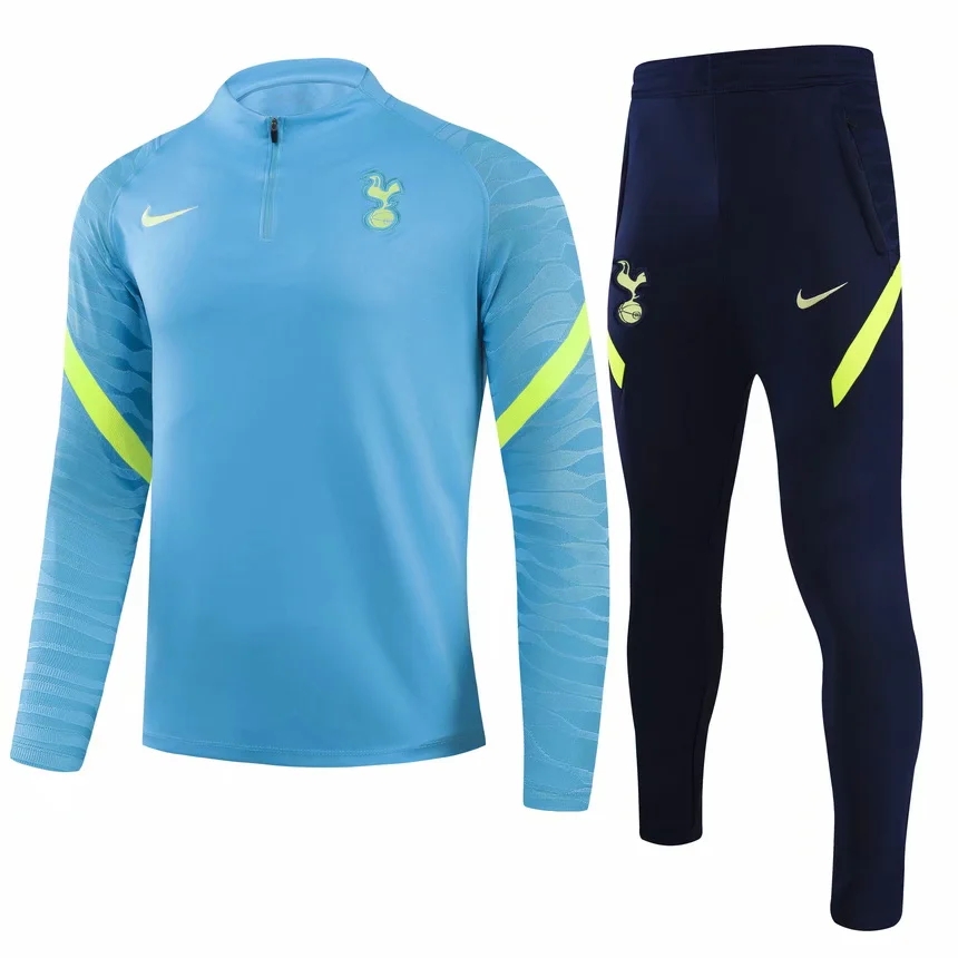 21-22 Tottenham Blue with Zipper Sweater Tracksuit Thai Quality - leoleo123123