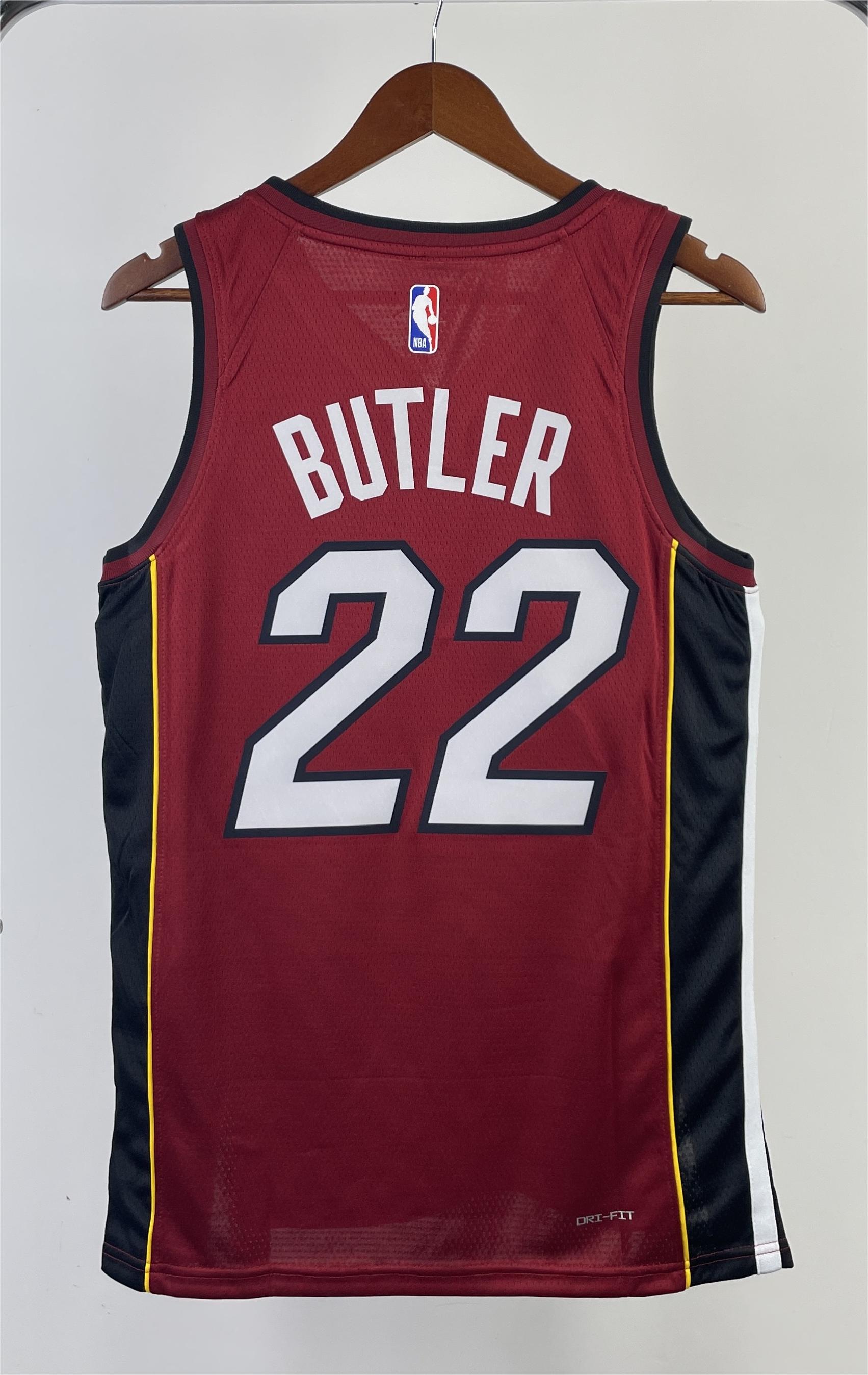 NBA Men Season 2023 Miami Heat Red #22 BUTLER Jersey High Quality Name and Number Print - leoleo123123