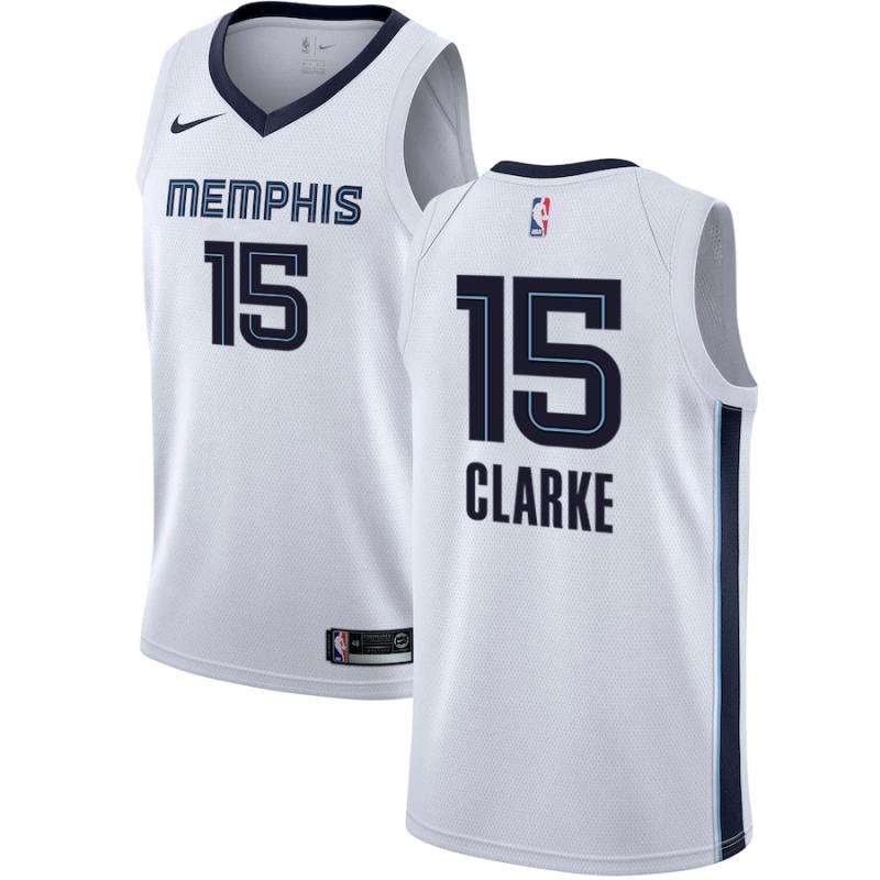 NBA Men Memphis Grizzlies White #15 CLARKE Jersey High Quality Name and Number Print - leoleo123123