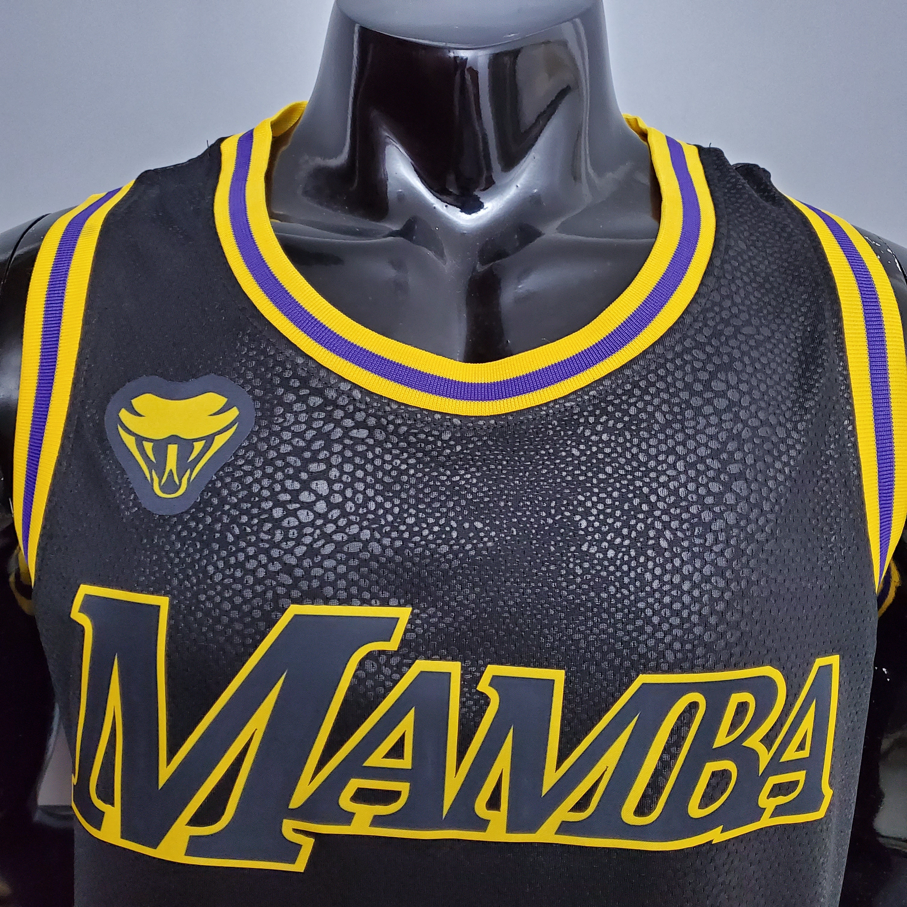 NBA Men Los Angeles Lakers Black with Snake 24 BRYANT Jersey High Quality Name and Number Print - leoleo123123