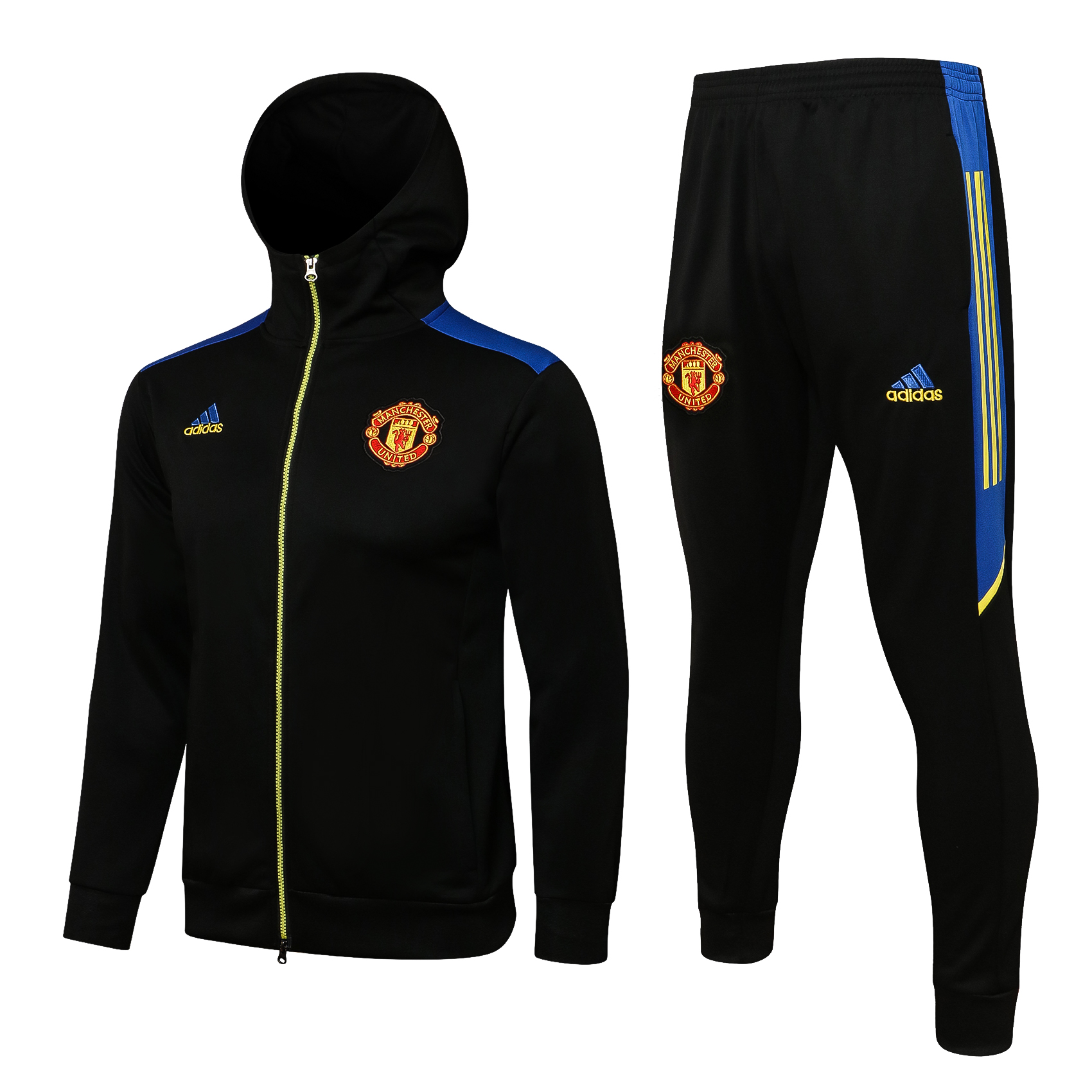 21/22 Man United Black Jacket Tracksuit with Cap Thai Quality - leoleo123123
