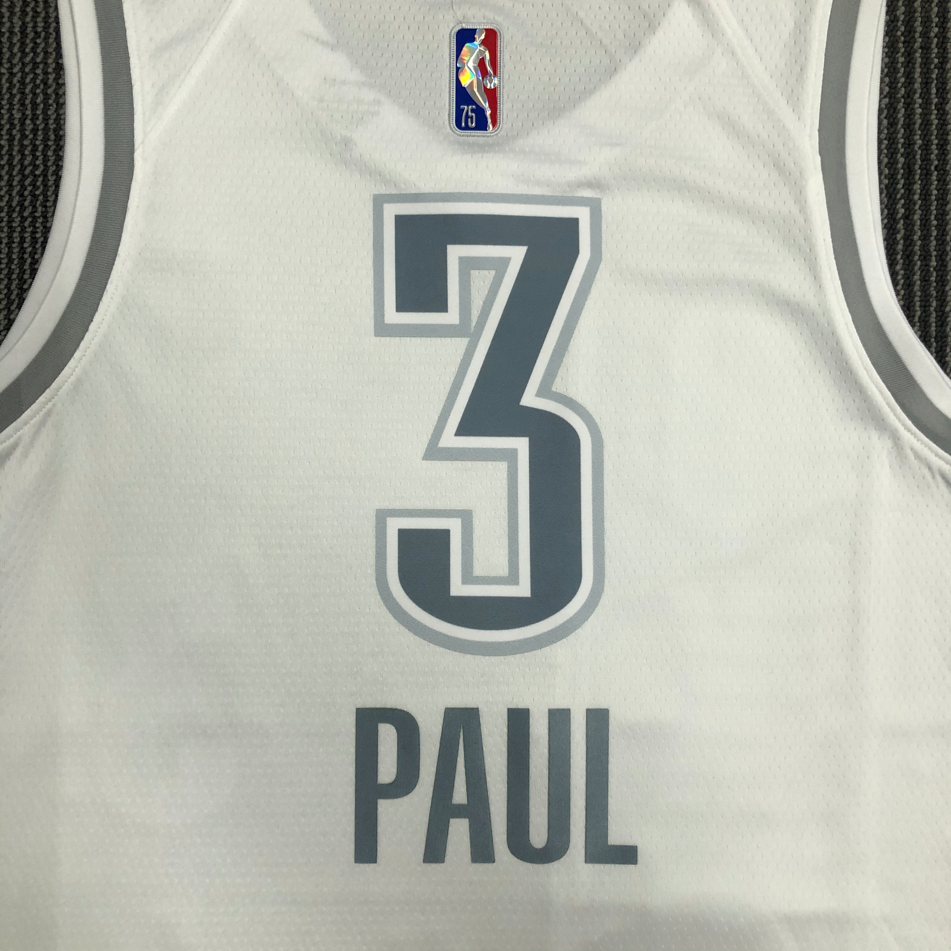 NBA Men 75th Anniversary Oklahoma City Thunder City Version White #3 PAUL Jersey High Quality Name and Number Print - leoleo123123