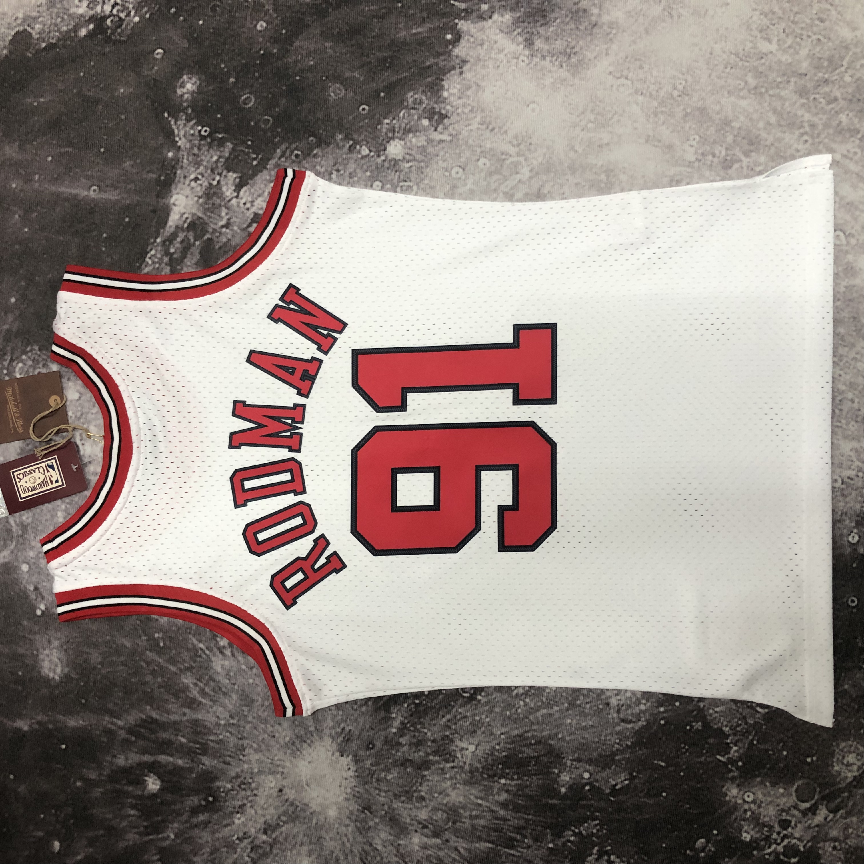 NBA Men Season 1998 Retro Chicago Bulls White #91 RODMAN Jersey High Quality Name and Number Print - leoleo123123