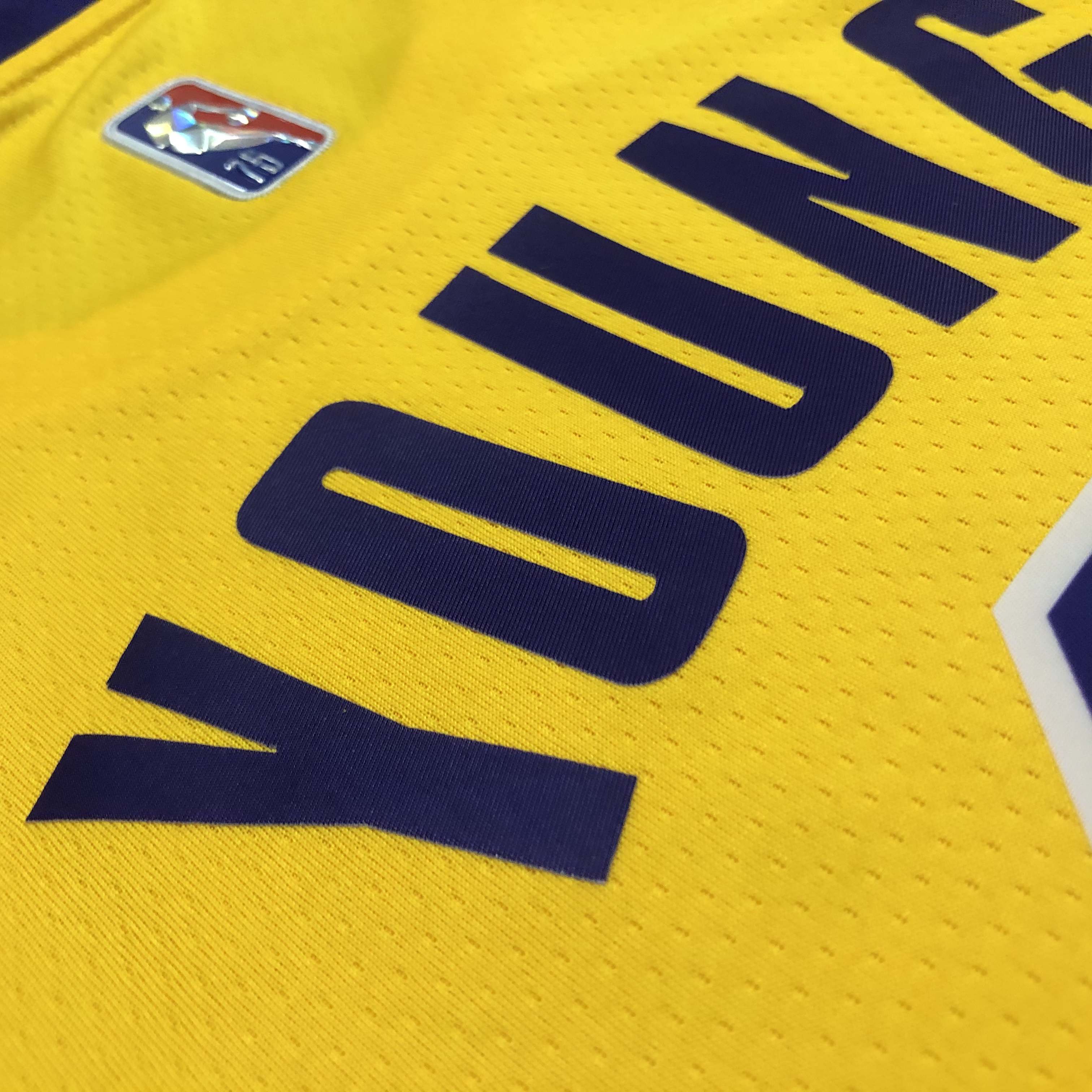 NBA 75th Anniversary Los Angeles Lakers Yellow Round Neck #0 YOUNG Jersey High Quality Name and Number Print - leoleo123123
