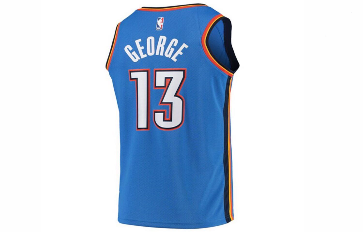 NBA Men Oklahoma City Thunder Blue #13 GEORGE New Season Jersey High Quality Name and Number Print - leoleo123123