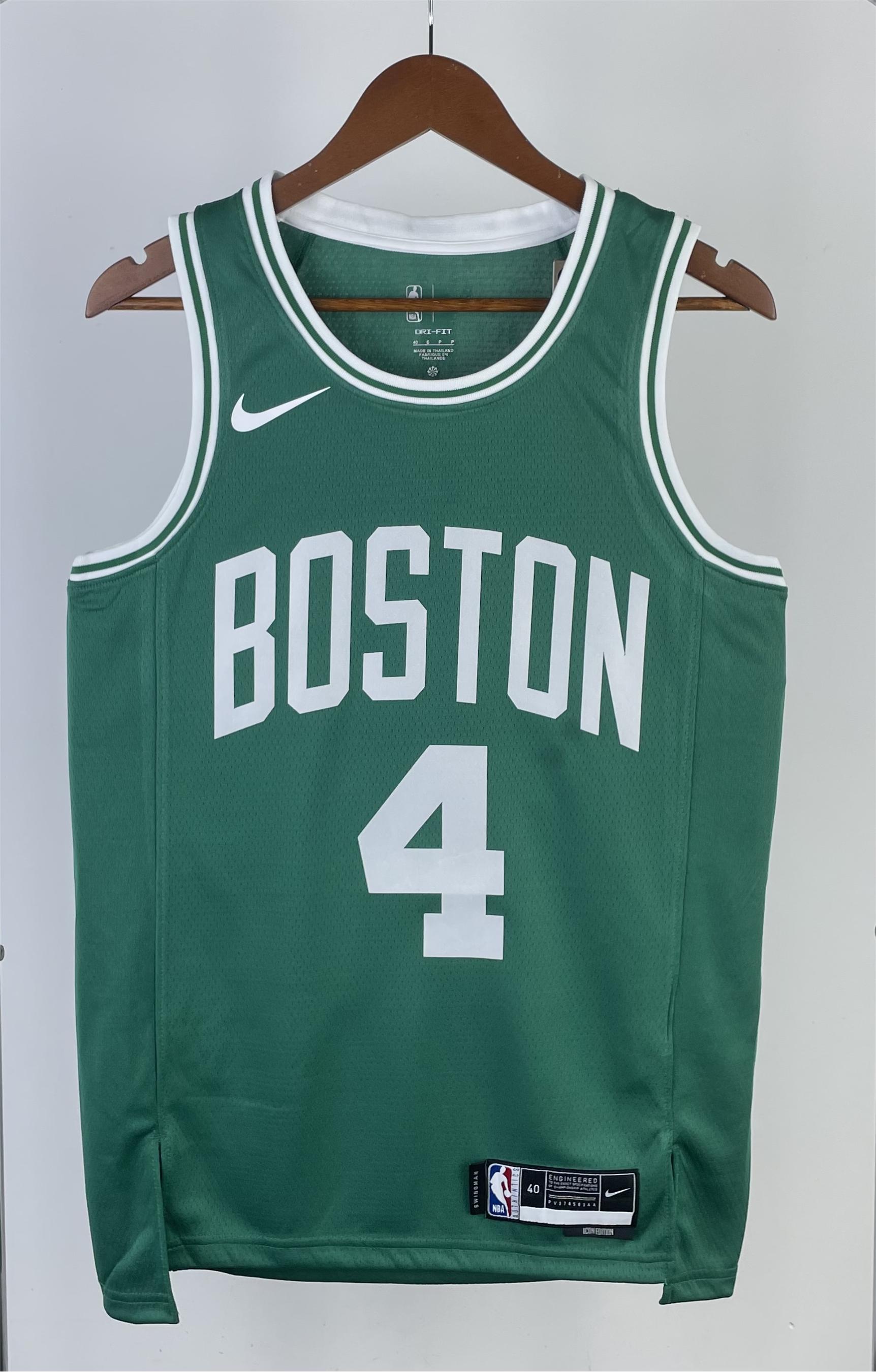 NBA Men Season 2023 Boston Celtics Green #4 HOLIDAY Jersey High Quality Name and Number Print - leoleo123123