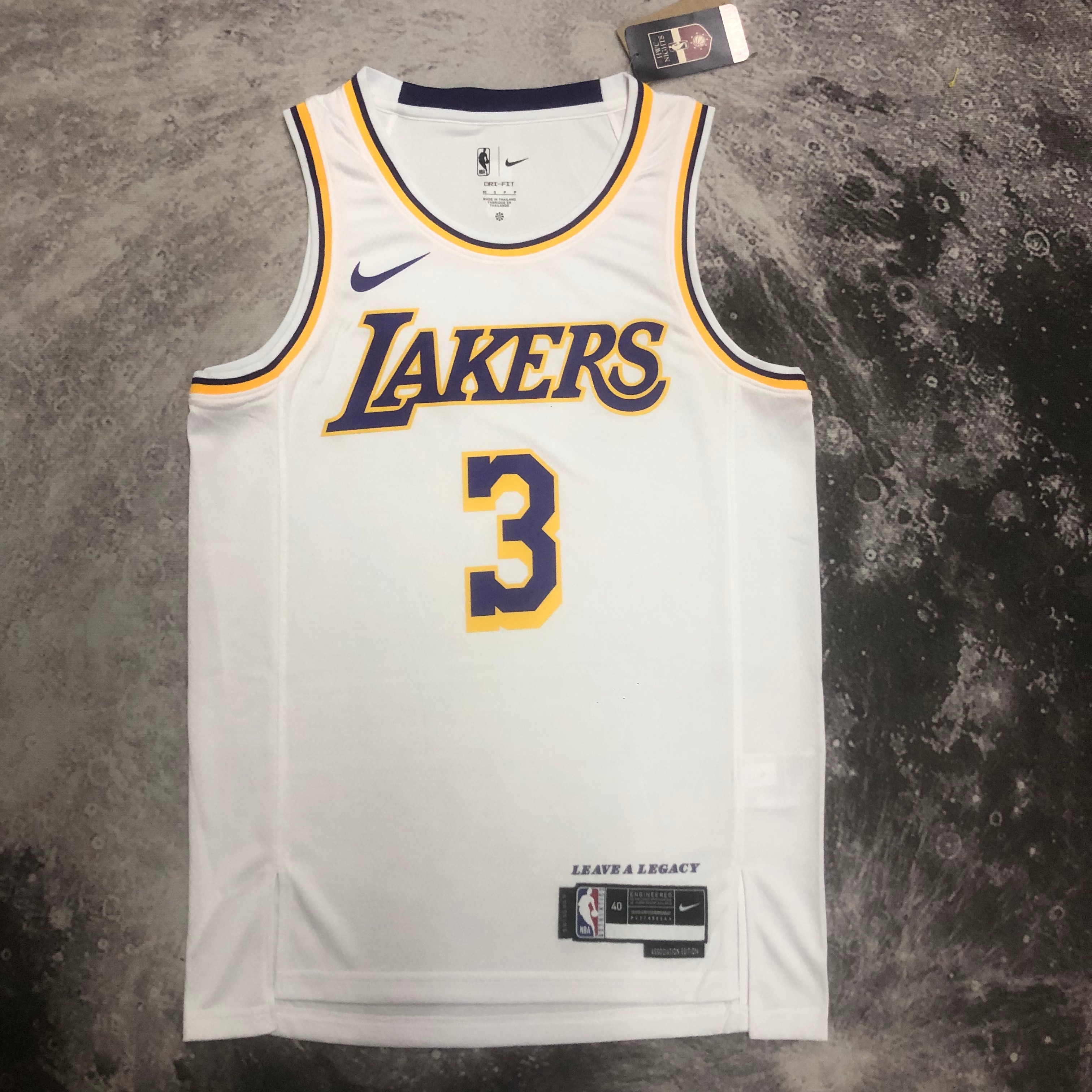 NBA Men Season 2023 Los Angeles Lakers White #3 DAVIS Jersey High Quality Name and Number Print - leoleo123123