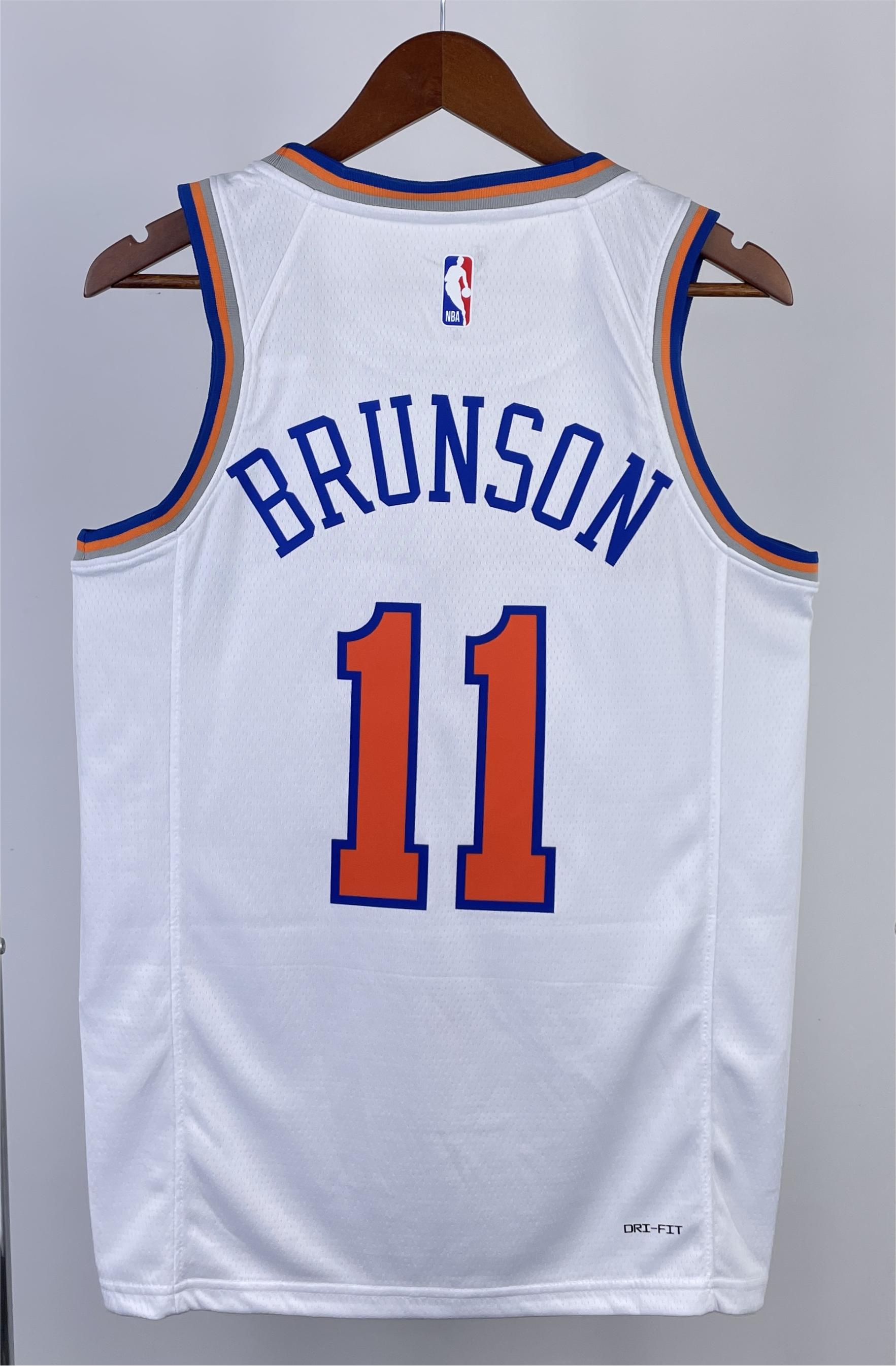 NBA Men 2023 New York Knicks White #11 BRUNSON Jersey High Quality Name and Number Print - leoleo123123