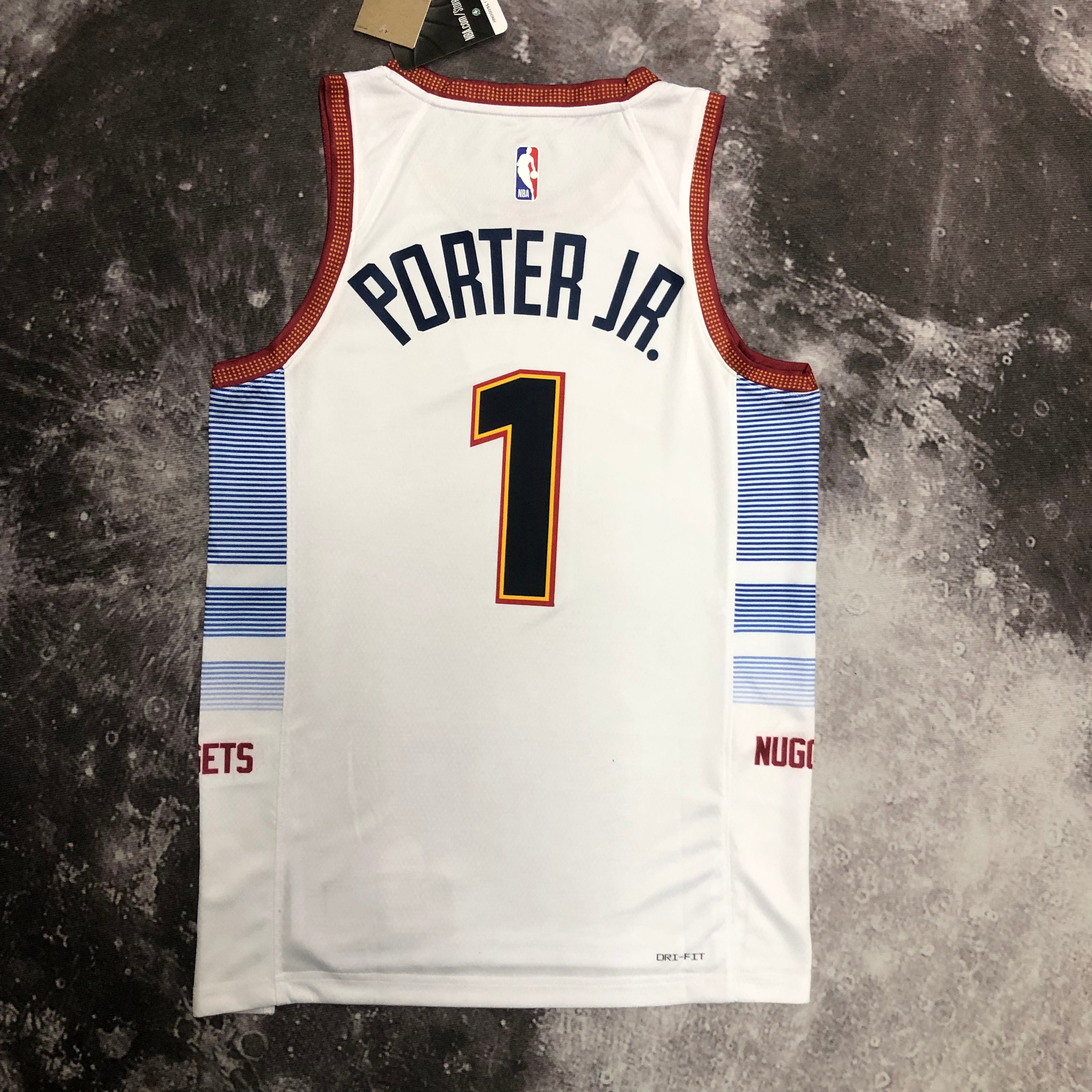 NBA Men Season 2023 Denver Nuggets White #1 PORTER JR. Jersey High Quality Name and Number Print - leoleo123123