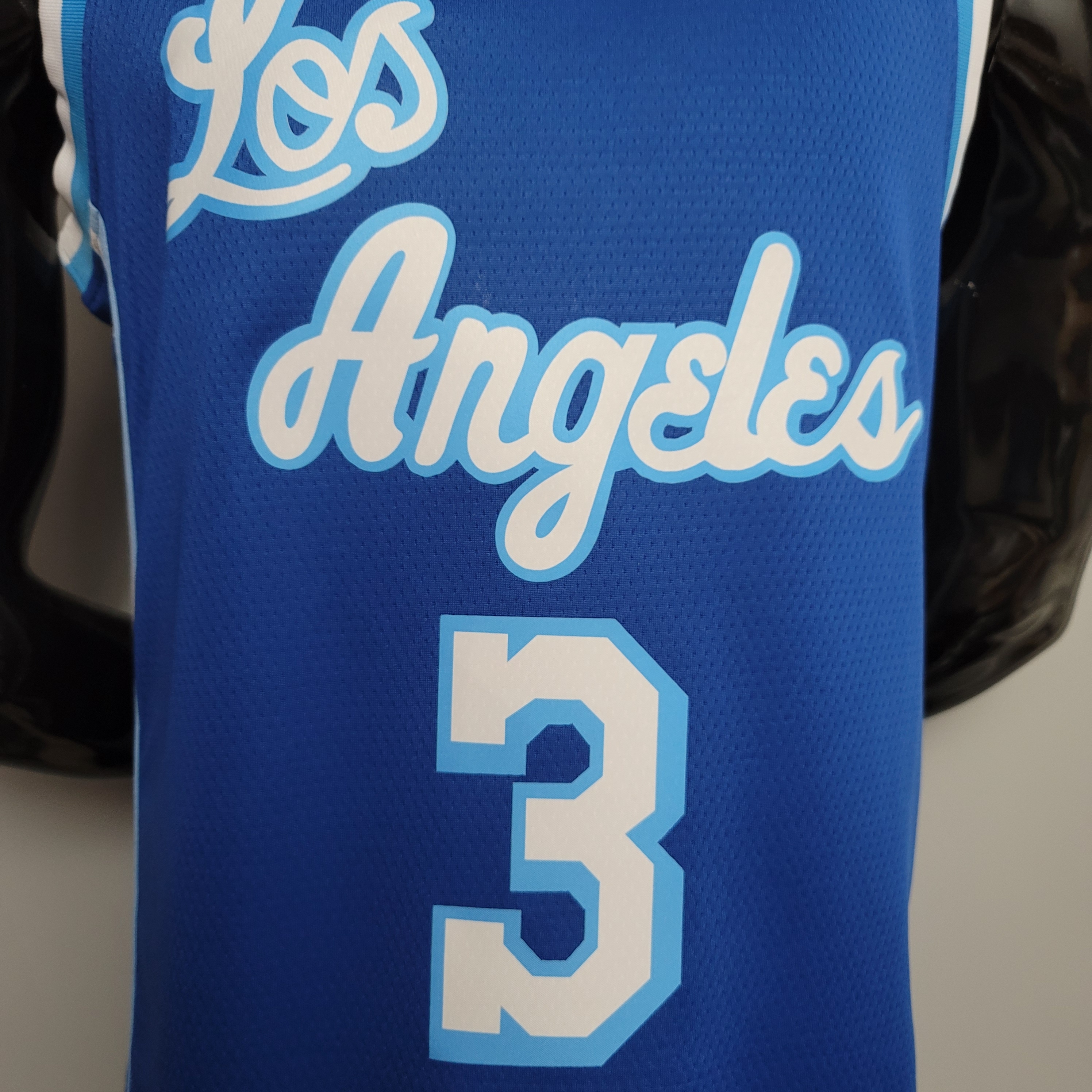 NBA Finals Men Los Angeles Lakers Retro in Latin #3 DAVIS Blue Round Neck Jersey High Quality Name and Number Print - leoleo123123
