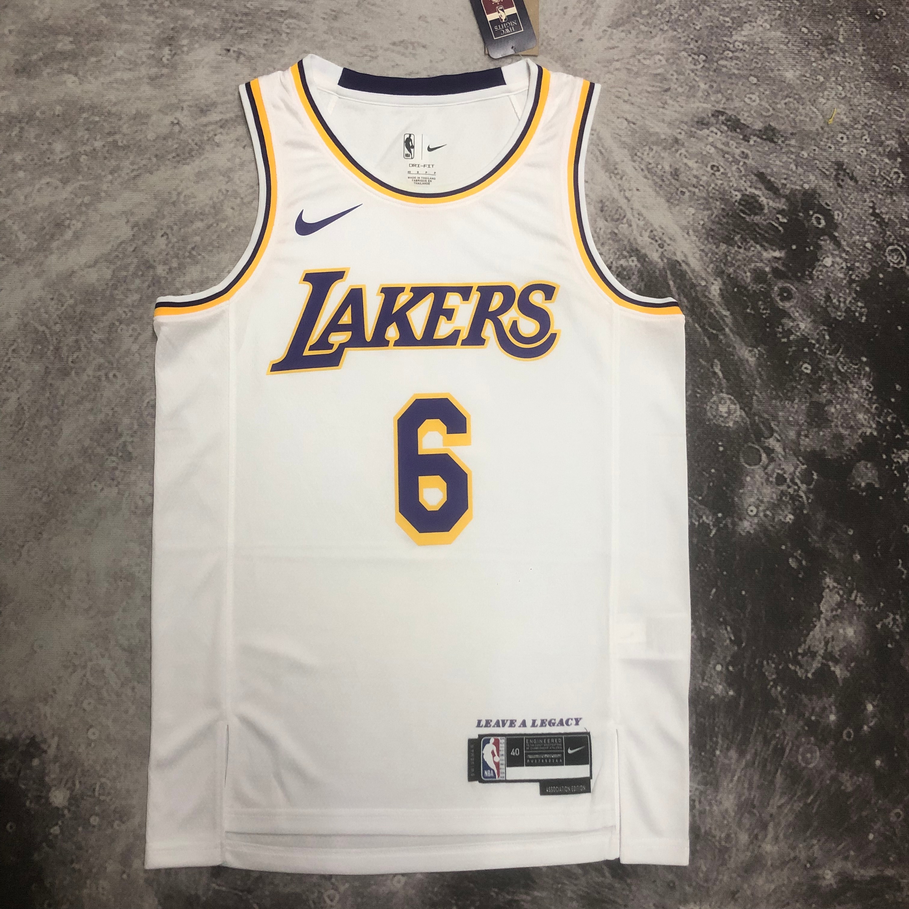 NBA Men Season 2023 Los Angeles Lakers White #6 JAMES Jersey High Quality Name and Number Print - leoleo123123