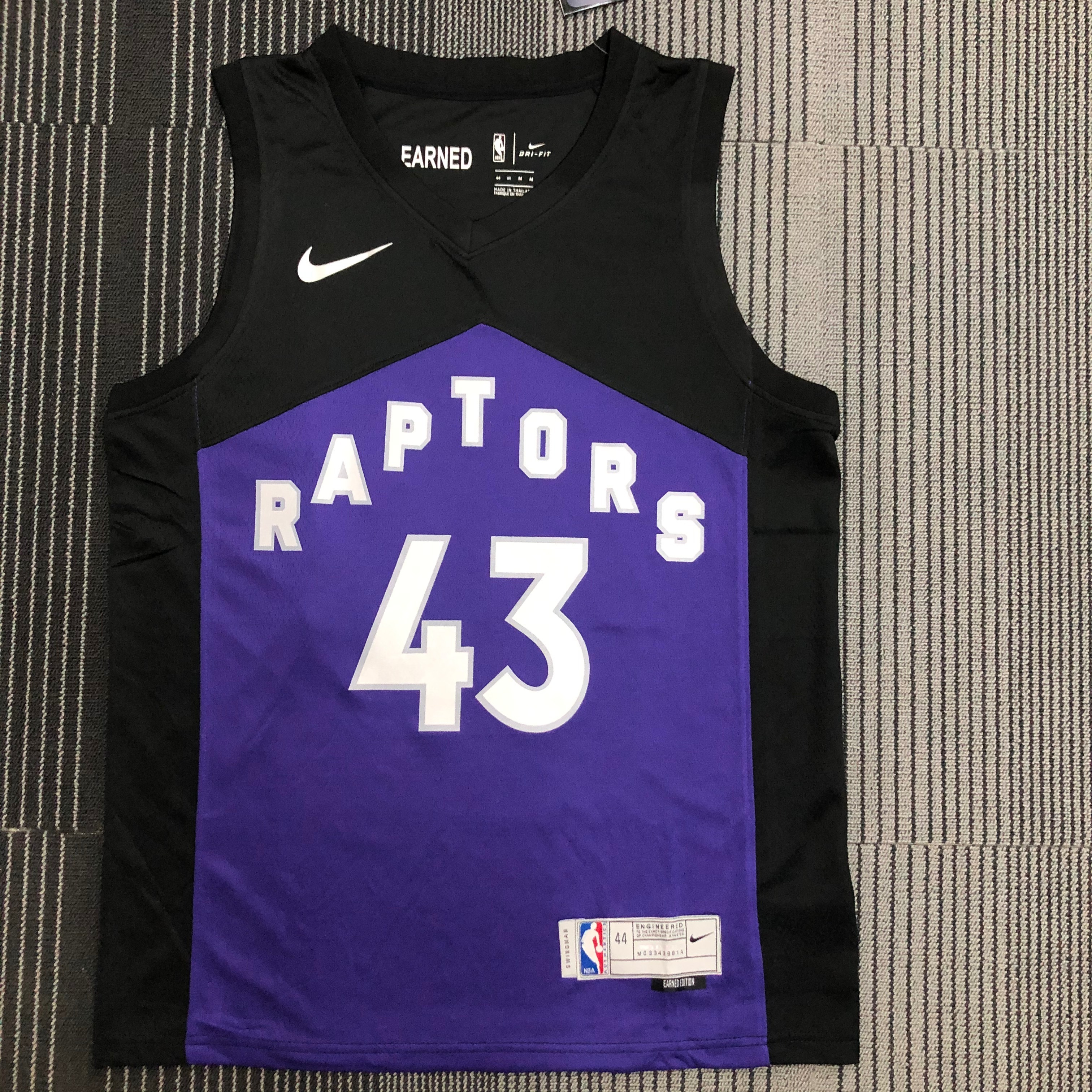 NBA Season 2021 Men Toronto Raptors Black and Purple Awarding Version #43 SIAKAM Jersey High Quality Name and Number Print - leoleo123123