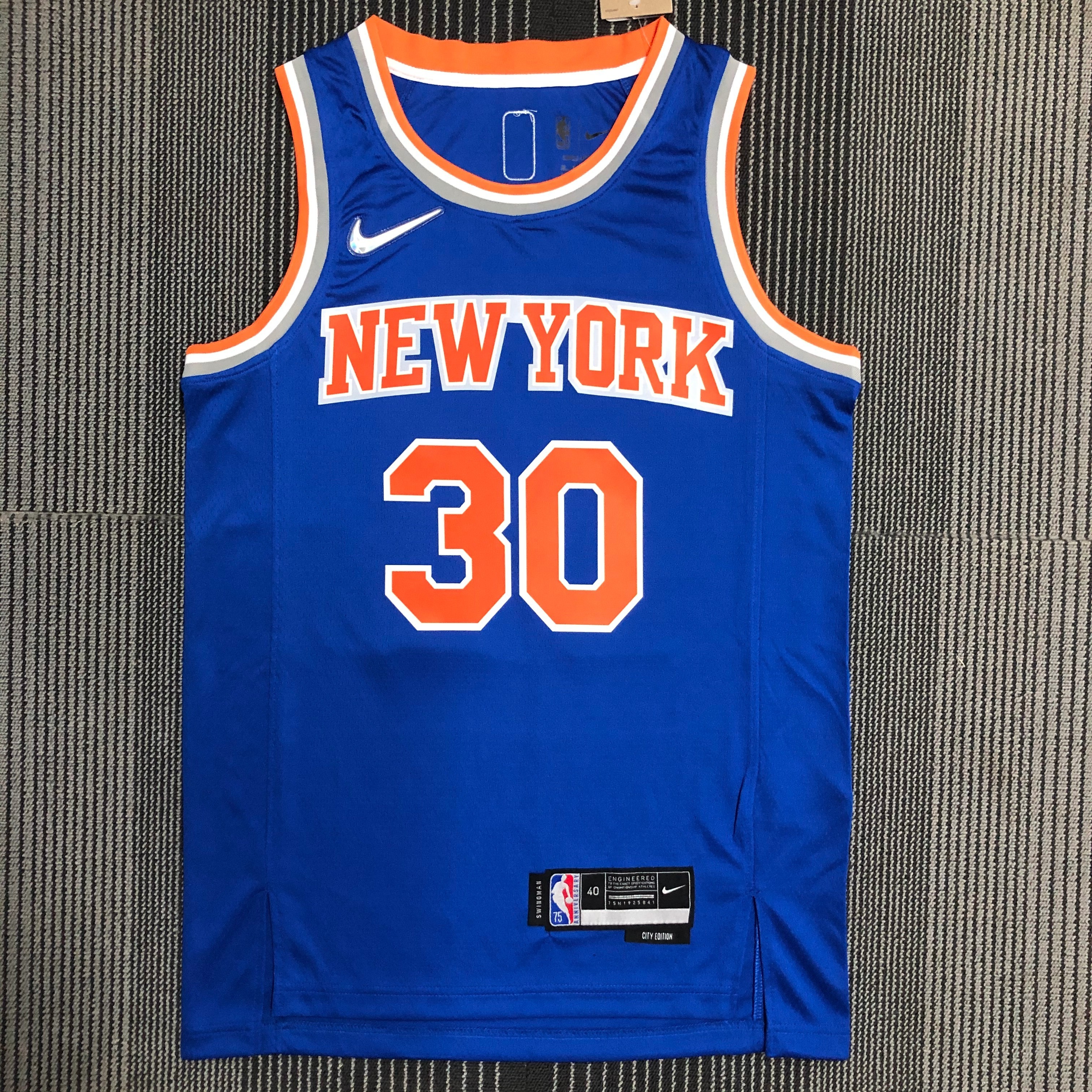 NBA Men 75th Anniversary New York Knicks Blue #30 RANDLE Jersey High Quality Name and Number Print - leoleo123123