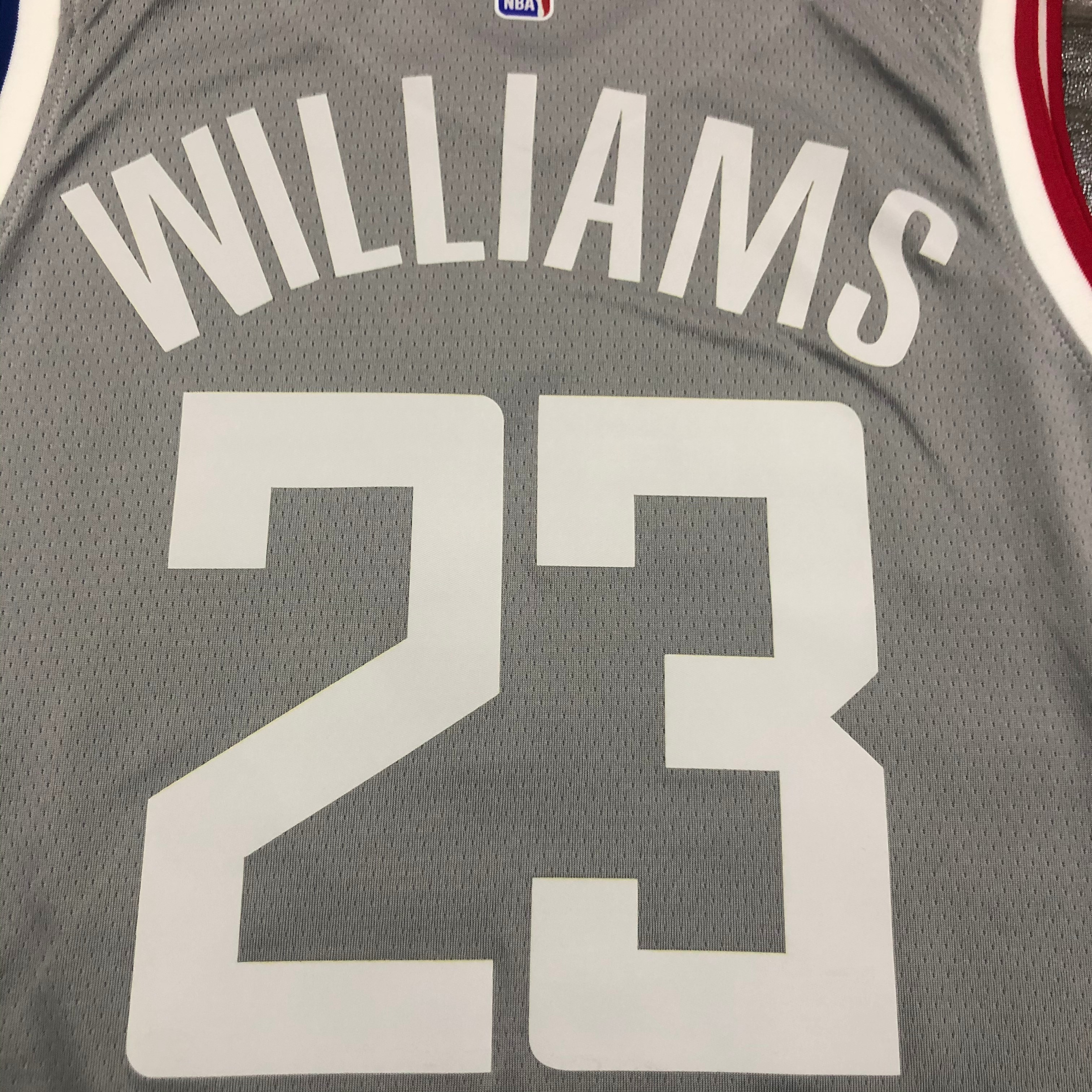 NBA Season 2021 Men Los Angeles Clippers Grey Awarding Version #23 WILLIAMS Jersey High Quality Name and Number Print - leoleo123123