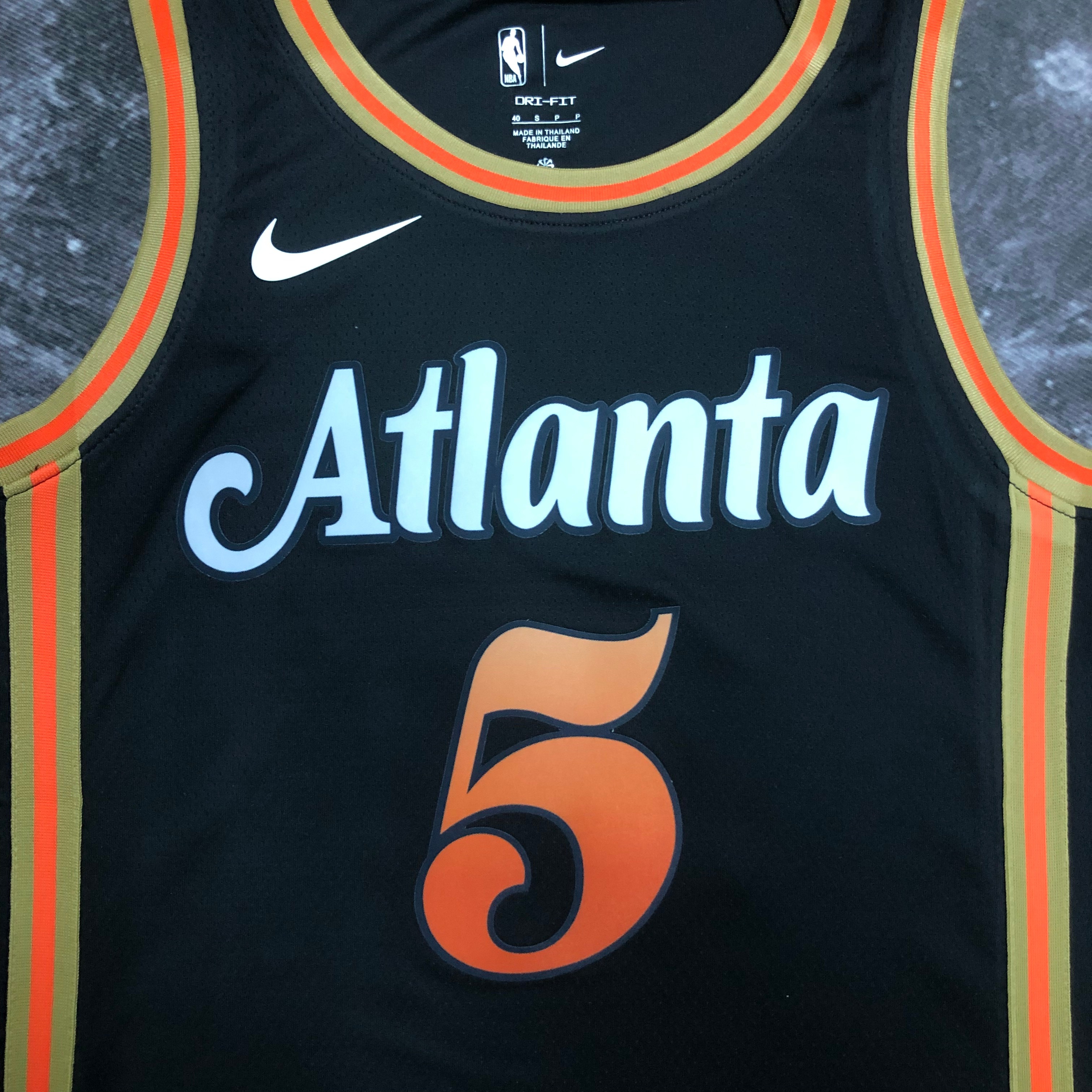 NBA Men 2023 Atlanta Hawks Black #5 MURRAY Jersey High Quality Name and Number Print - leoleo123123