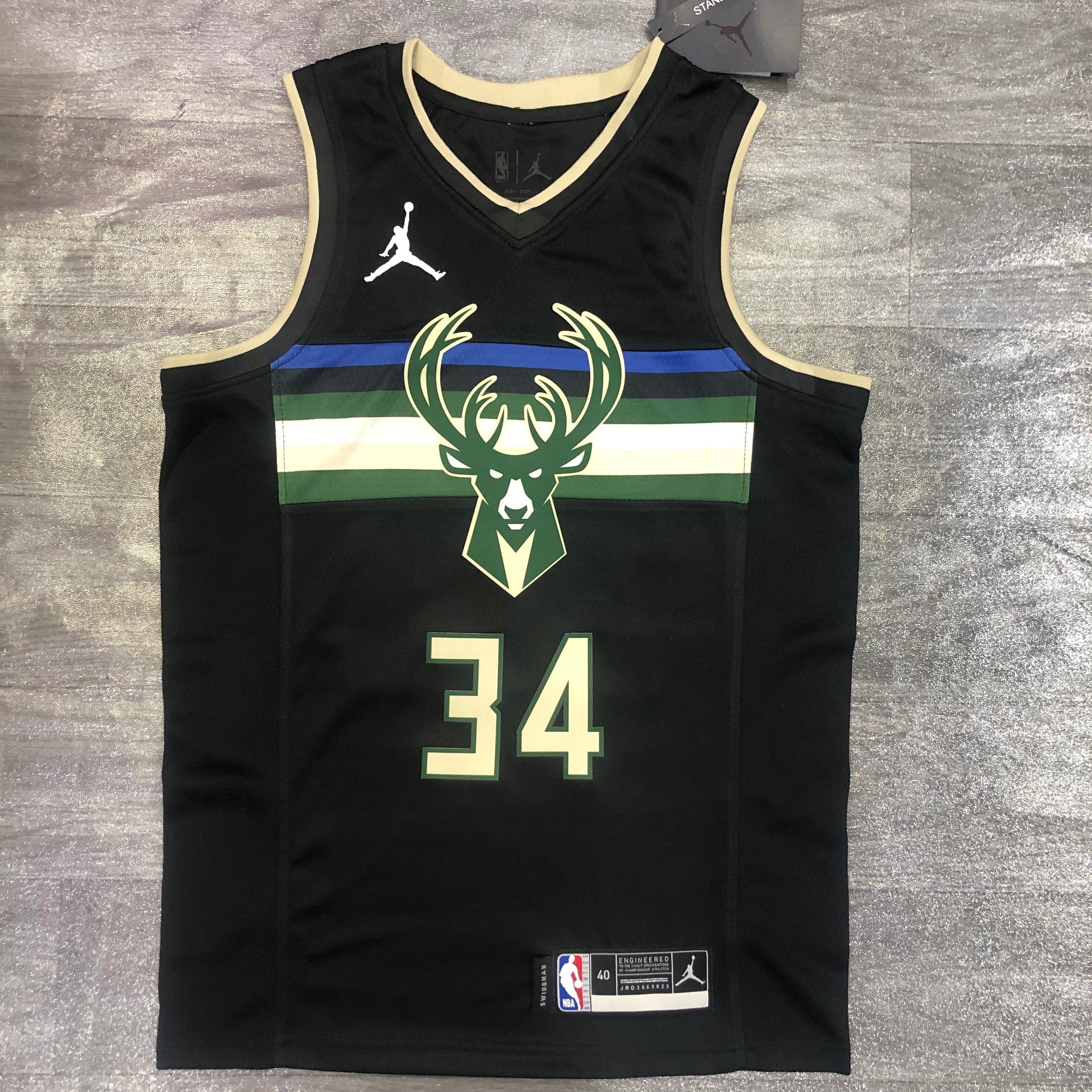 NBA Men 2021 Milwaukee Bucks Black #34 ANTETOKOUNMPO Jersey High Quality Name and Number Print - leoleo123123