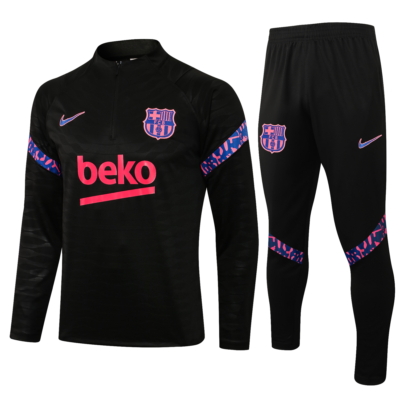 21-22 Barcelona Black Sweater Tracksuit Thai Quality - leoleo123123